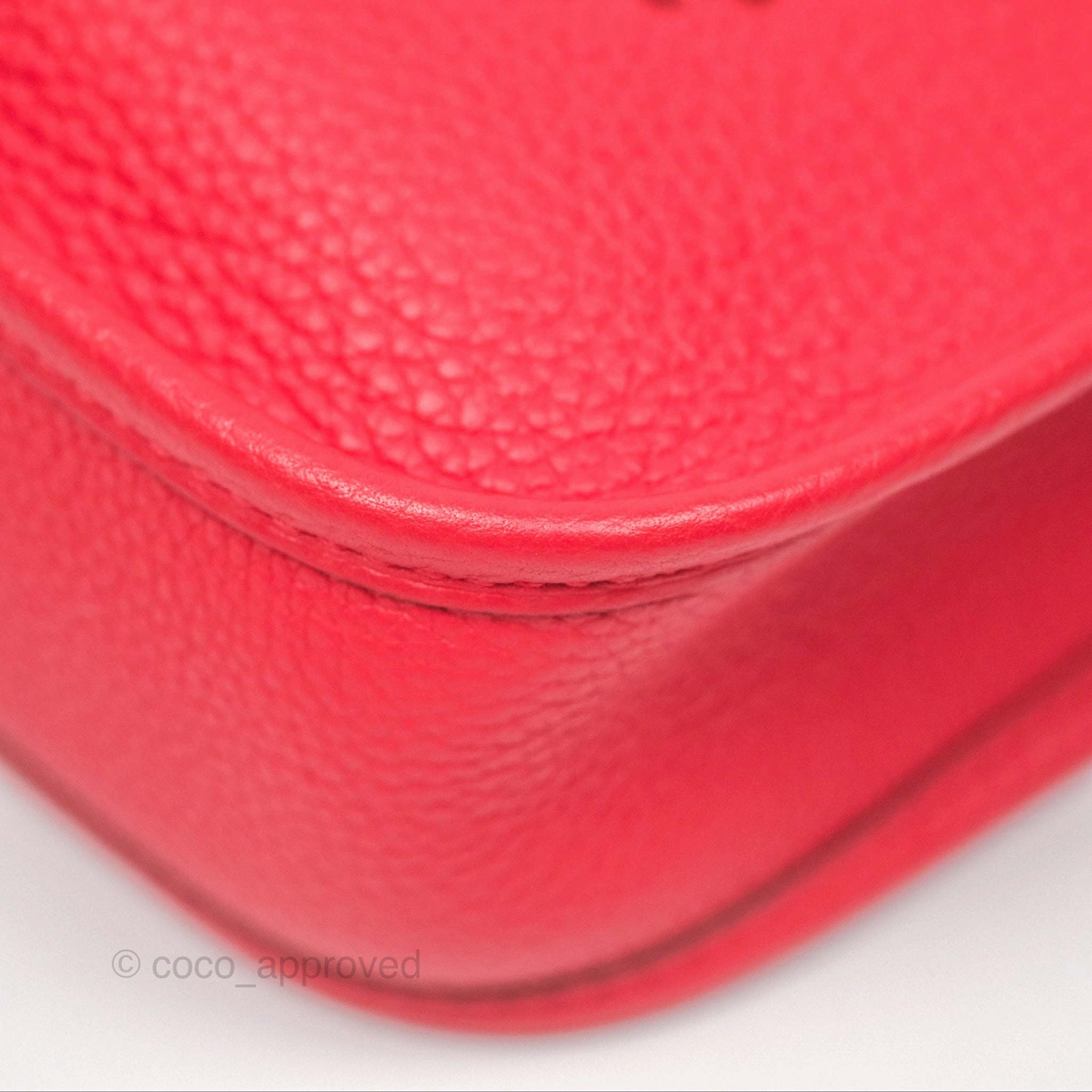 Herms Mini Evelyne 16 Amazone Rouge de Coeur TM Palladium Hardware