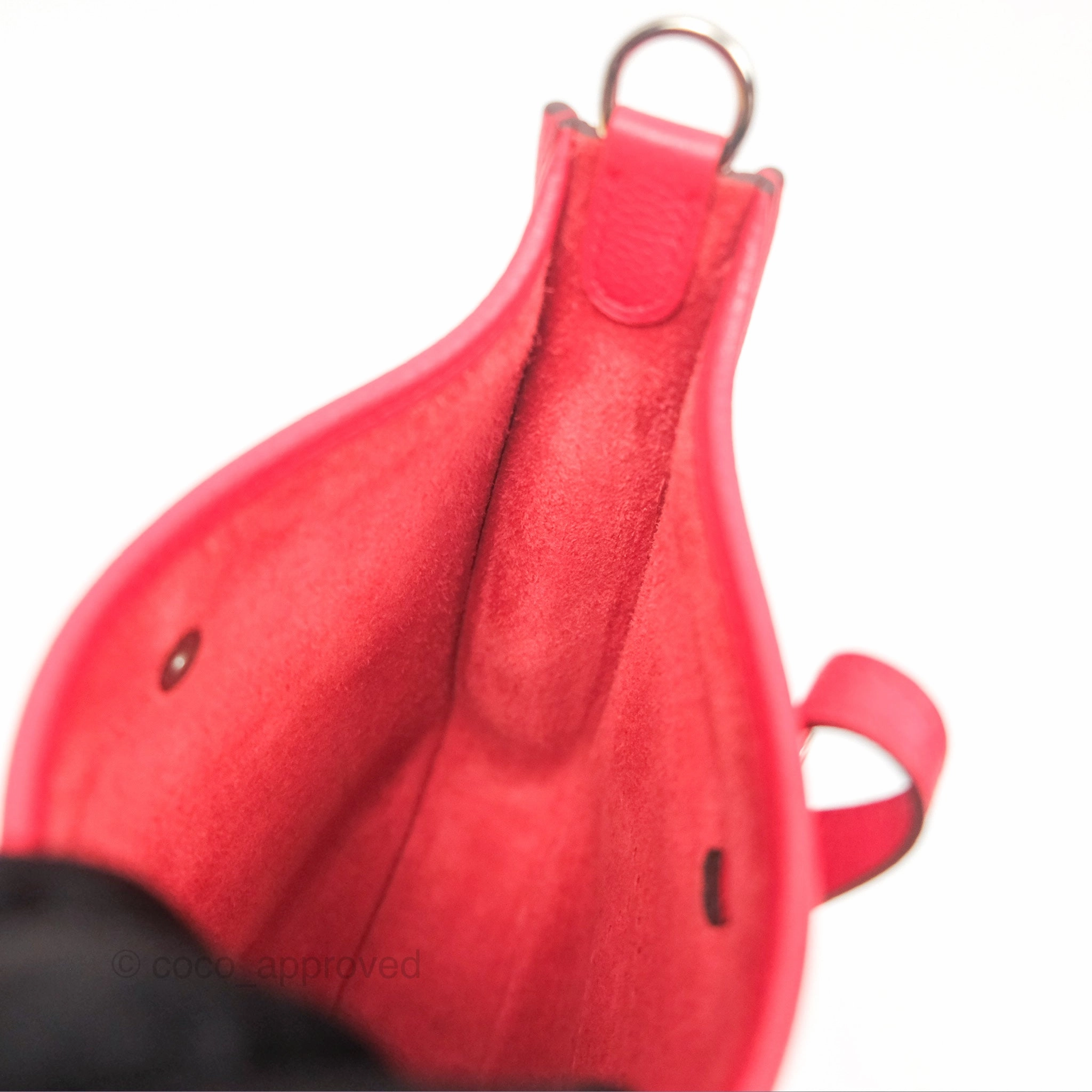 Herms Mini Evelyne 16 Amazone Rouge de Coeur TM Palladium Hardware