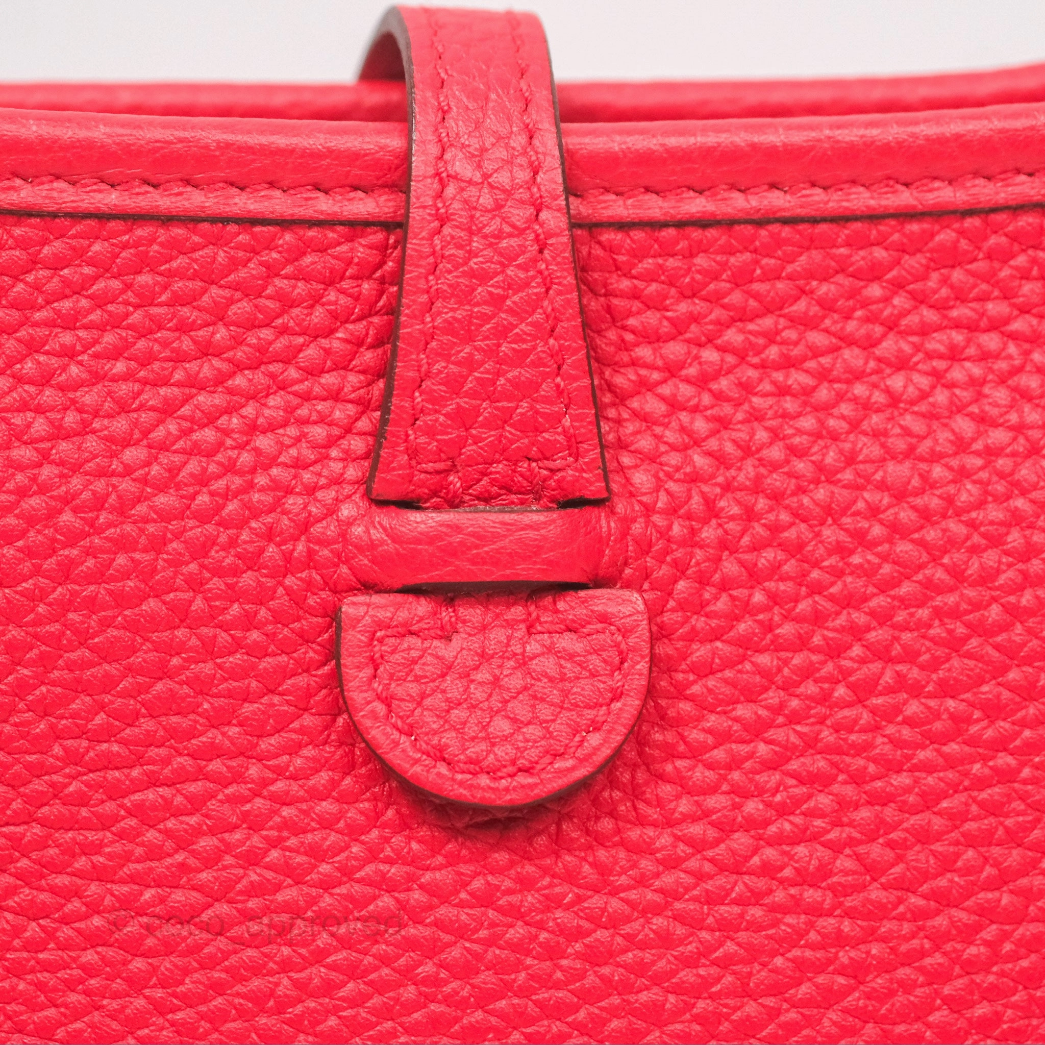 Herms Mini Evelyne 16 Amazone Rouge de Coeur TM Palladium Hardware
