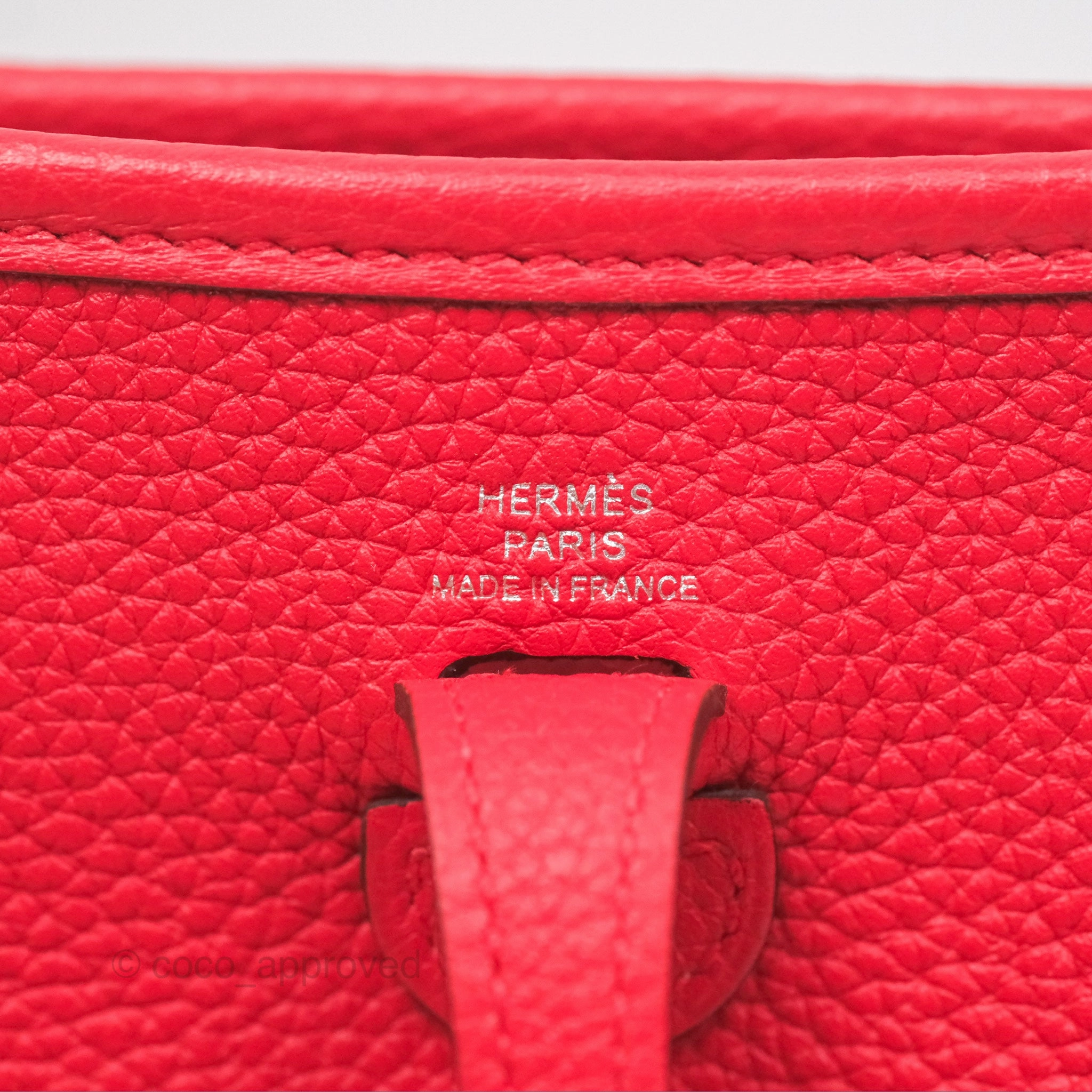 Herms Mini Evelyne 16 Amazone Rouge de Coeur TM Palladium Hardware