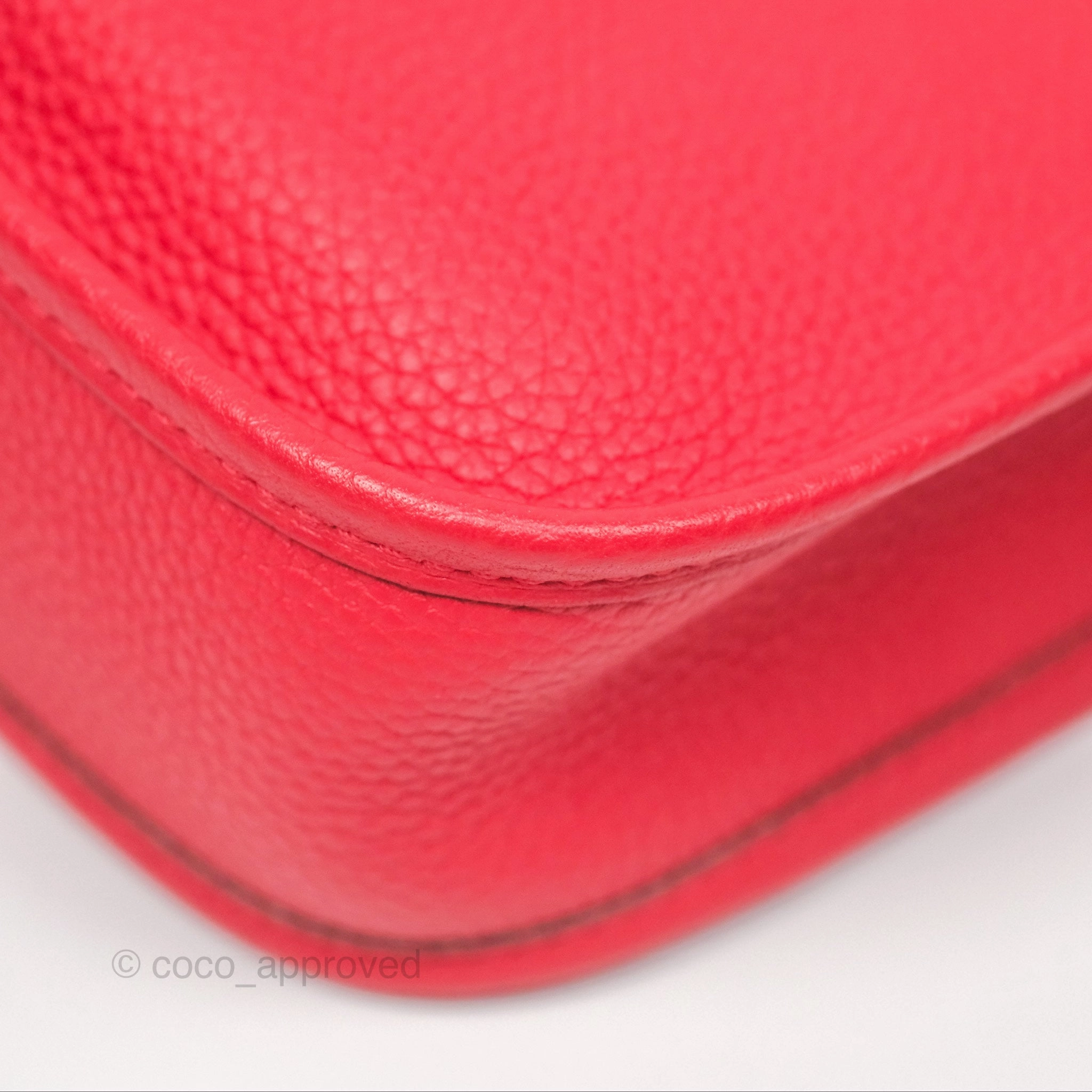 Herms Mini Evelyne 16 Amazone Rouge de Coeur TM Palladium Hardware