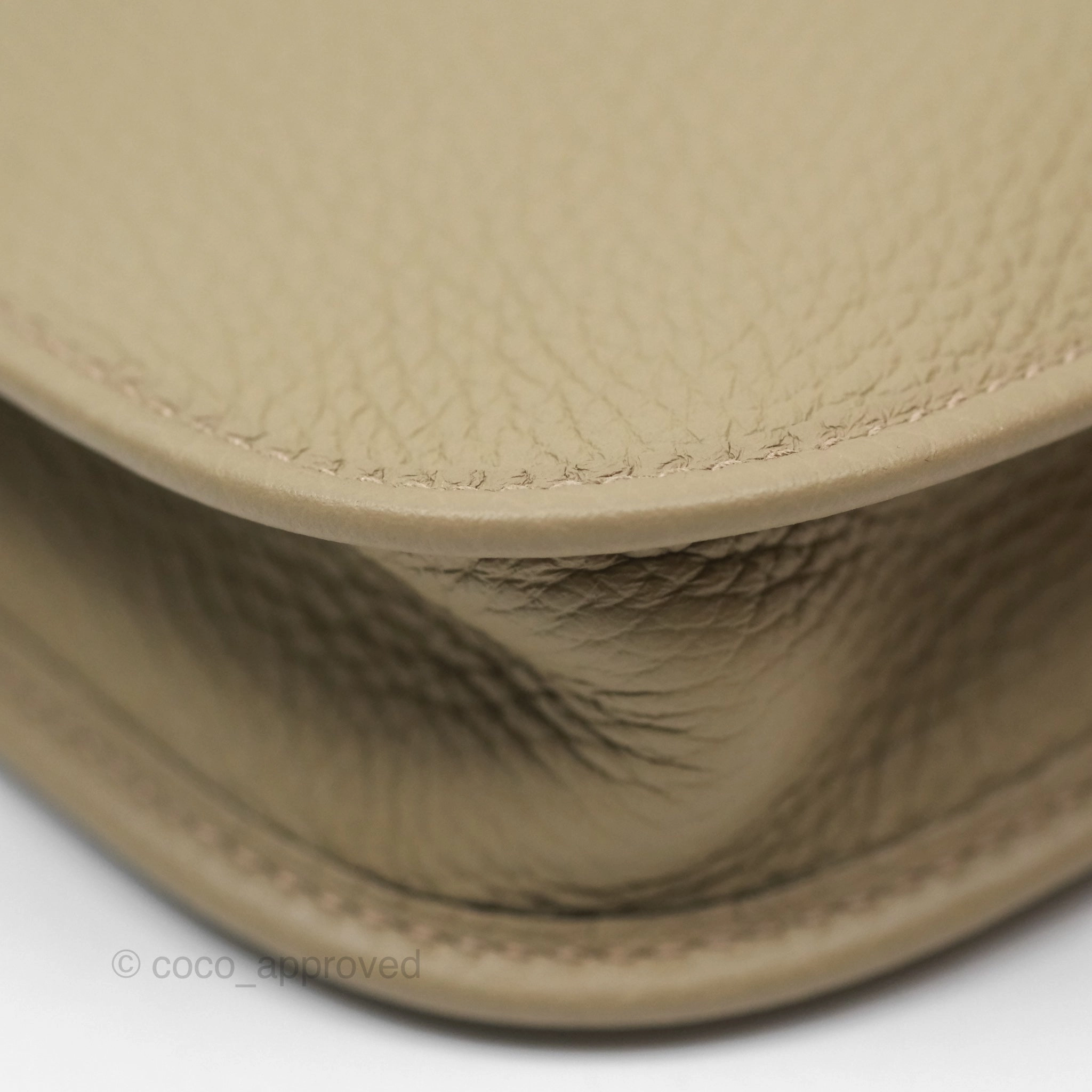 Herms Mini Evelyne 16 Beige Marfa 8Q Clemence Palladium Hardware
