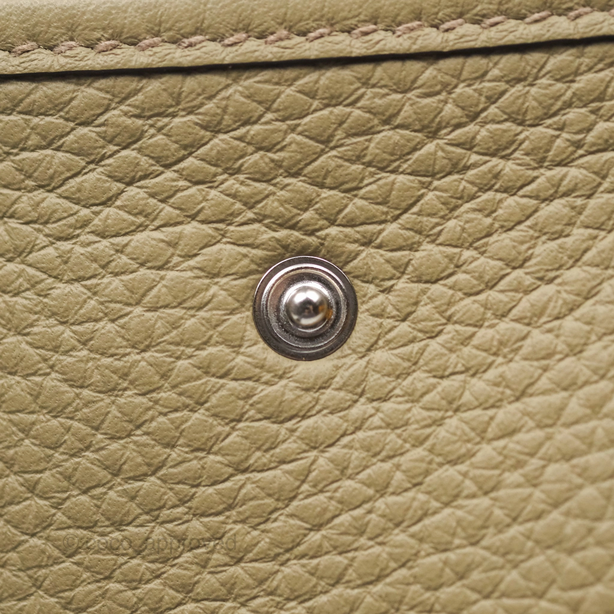Herms Mini Evelyne 16 Beige Marfa 8Q Clemence Palladium Hardware