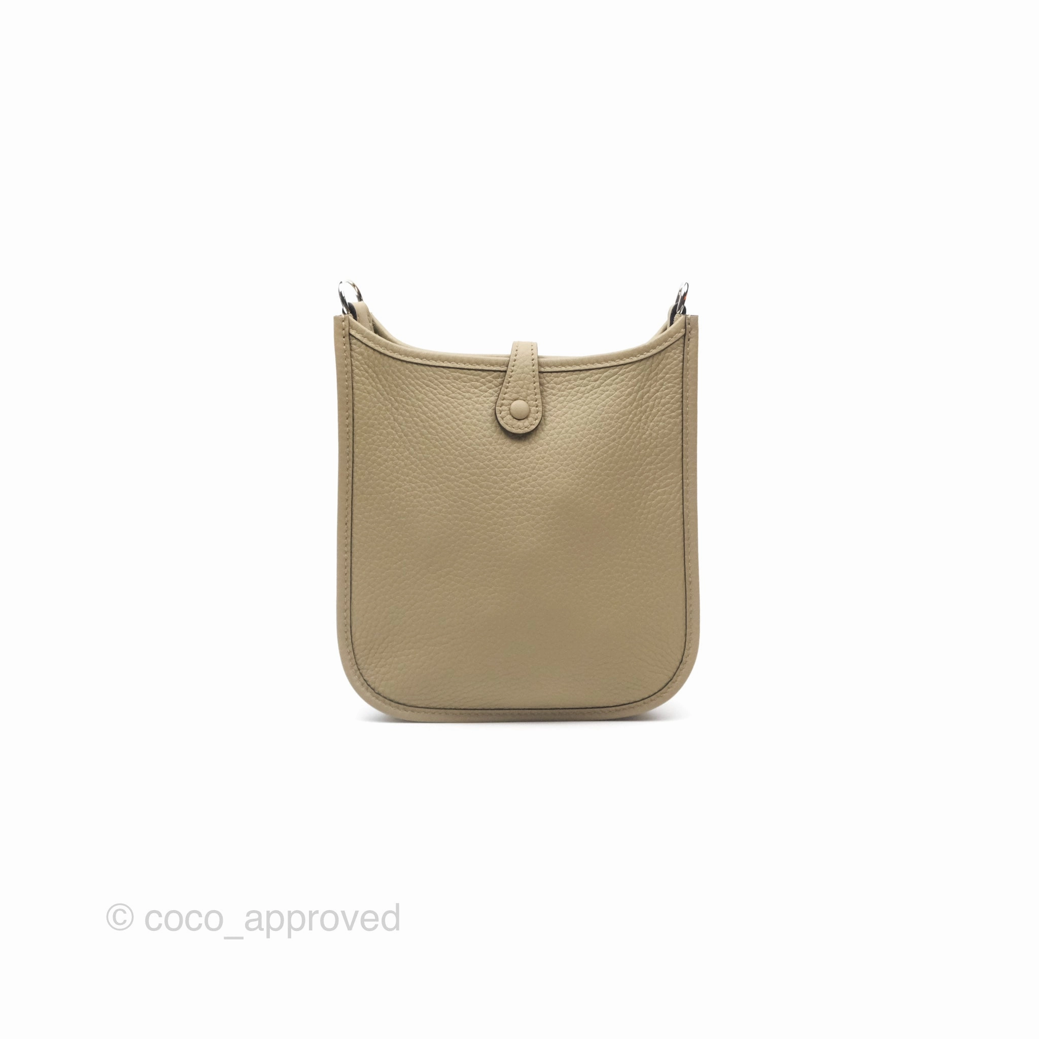Herms Mini Evelyne 16 Beige Marfa 8Q Clemence Palladium Hardware