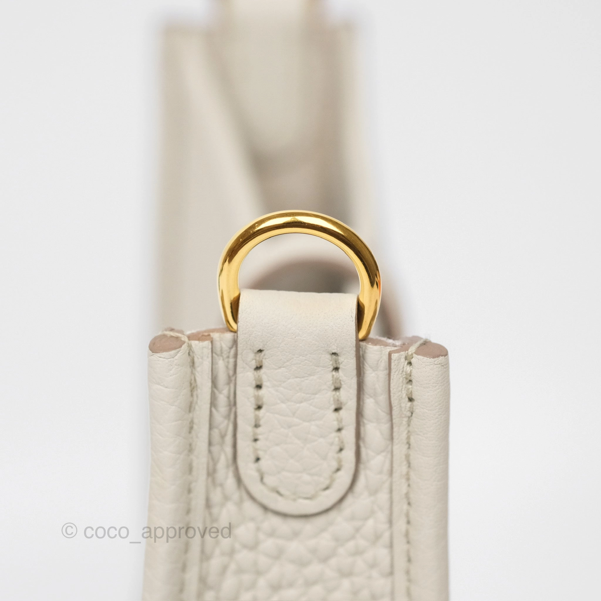 Herms Mini Evelyne 16 Beton 8L Clemence Gold Hardware