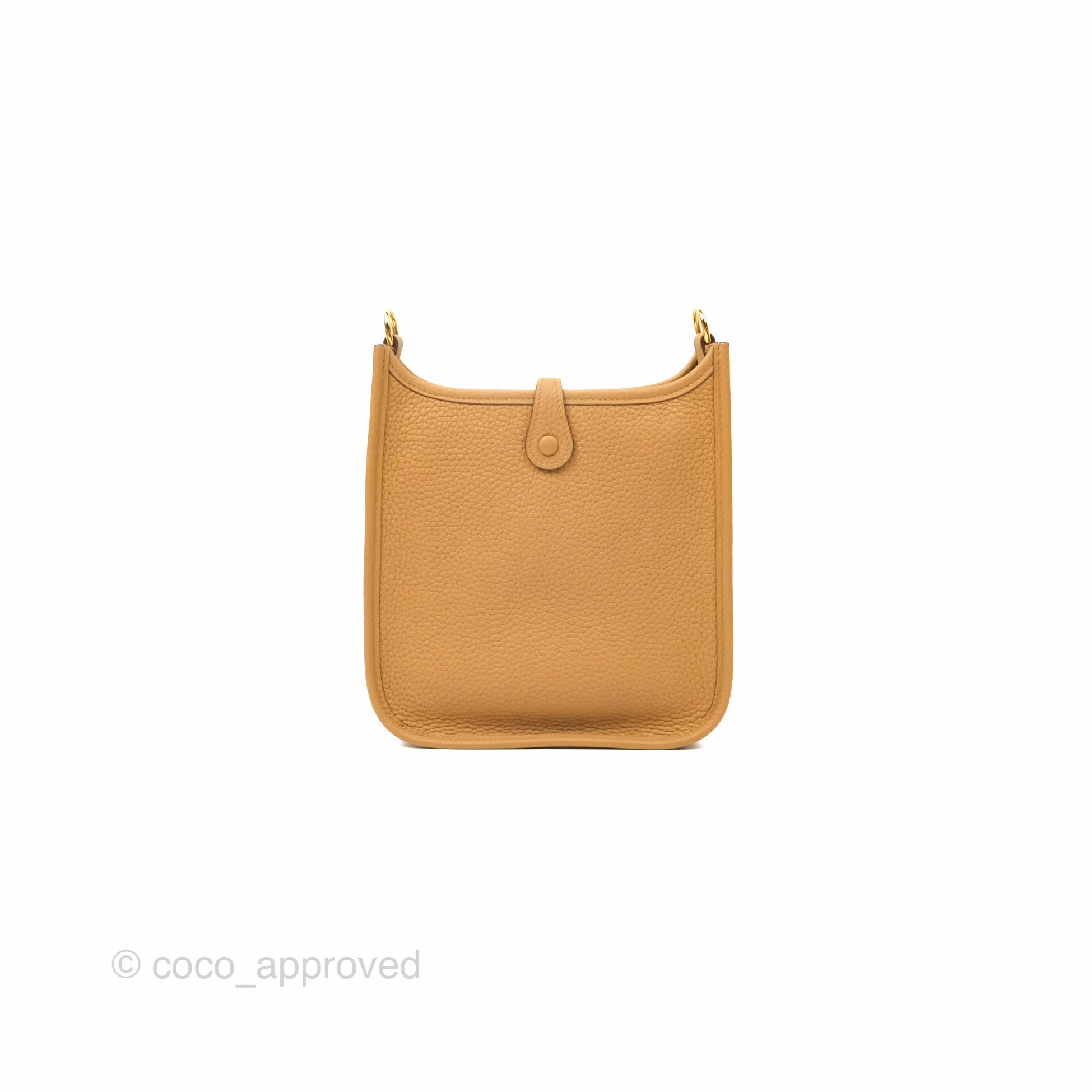 Herms Mini Evelyne 16 Biscuit 48 Camel Clemence Gold Hardware