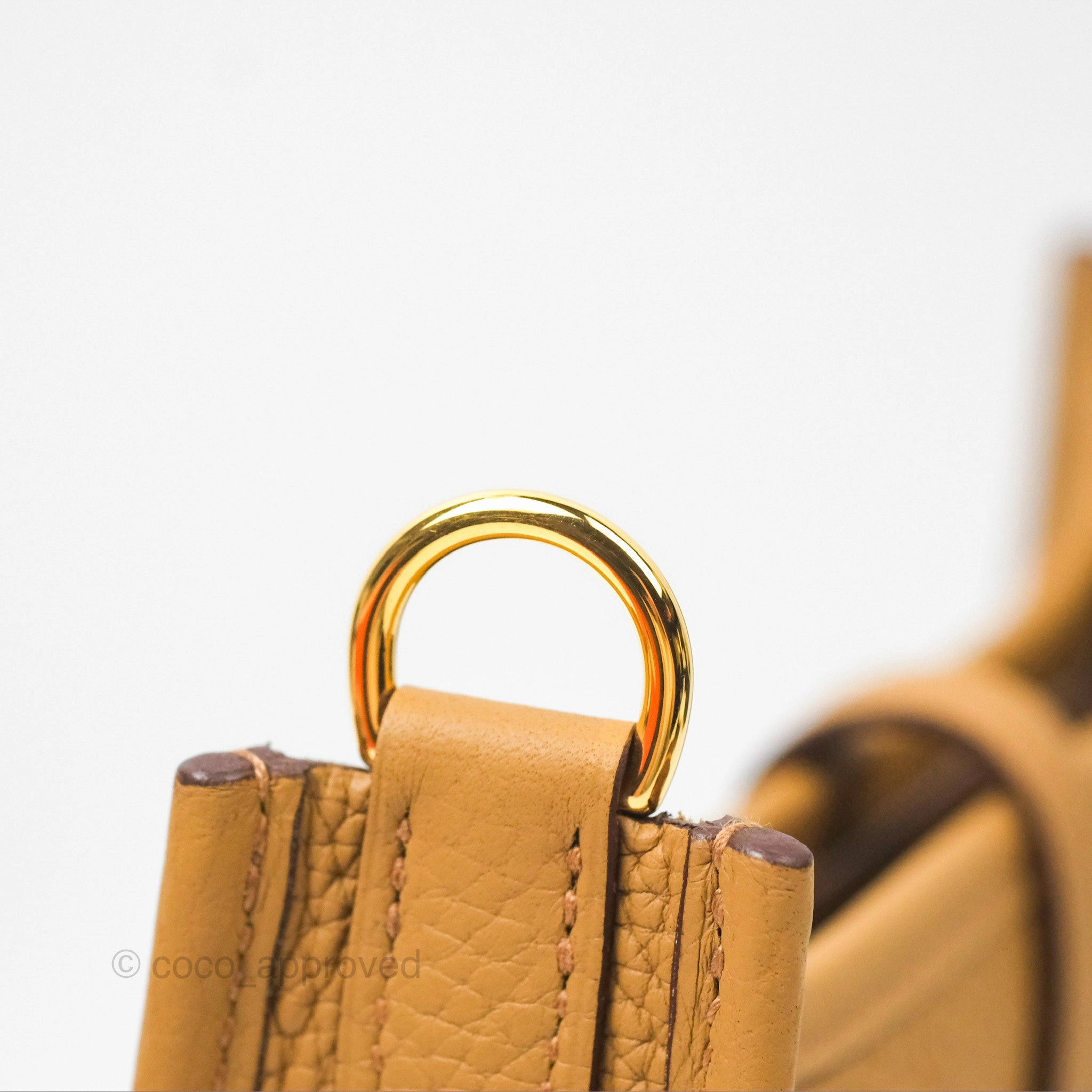 Herms Mini Evelyne 16 Biscuit 48 Camel Clemence Gold Hardware