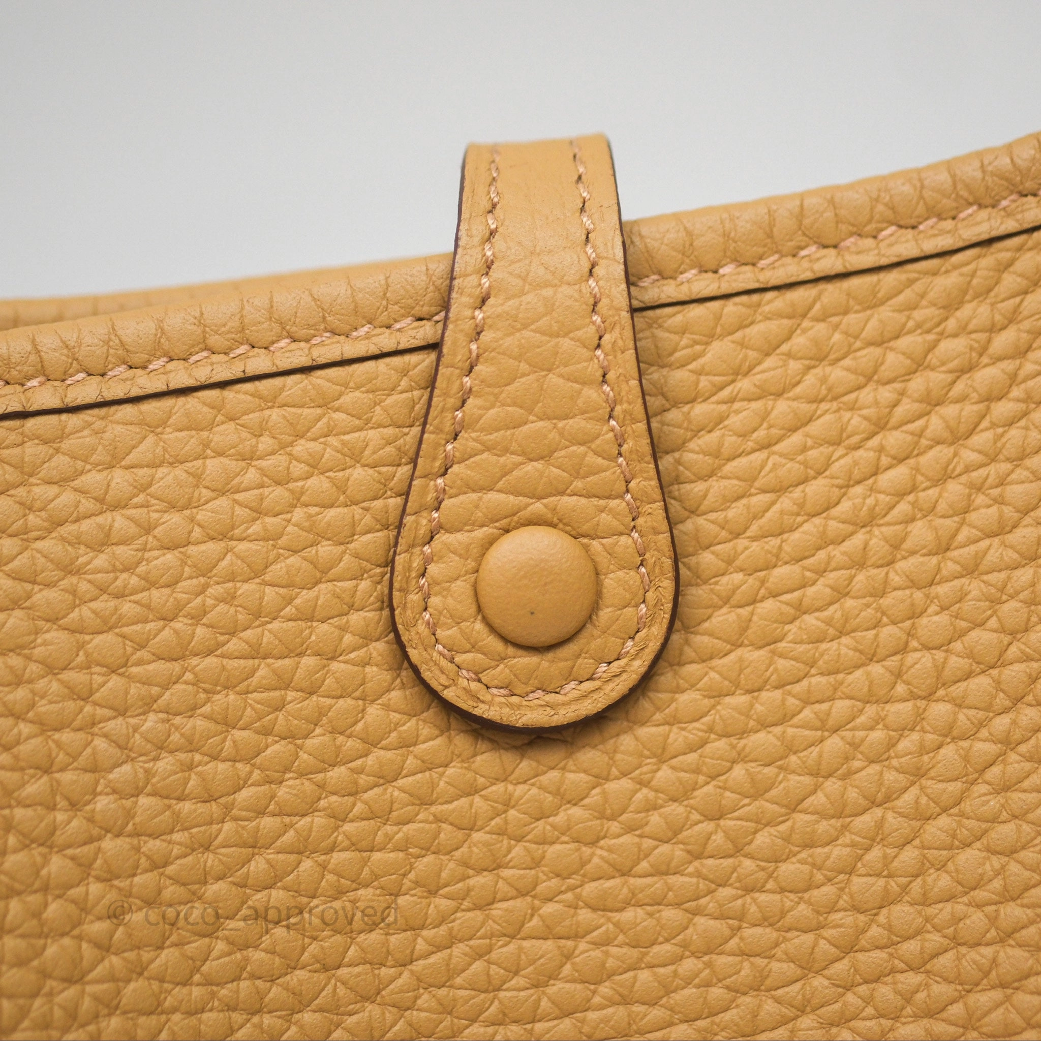Herms Mini Evelyne 16 Biscuit 48 Clemence Palladium Hardware