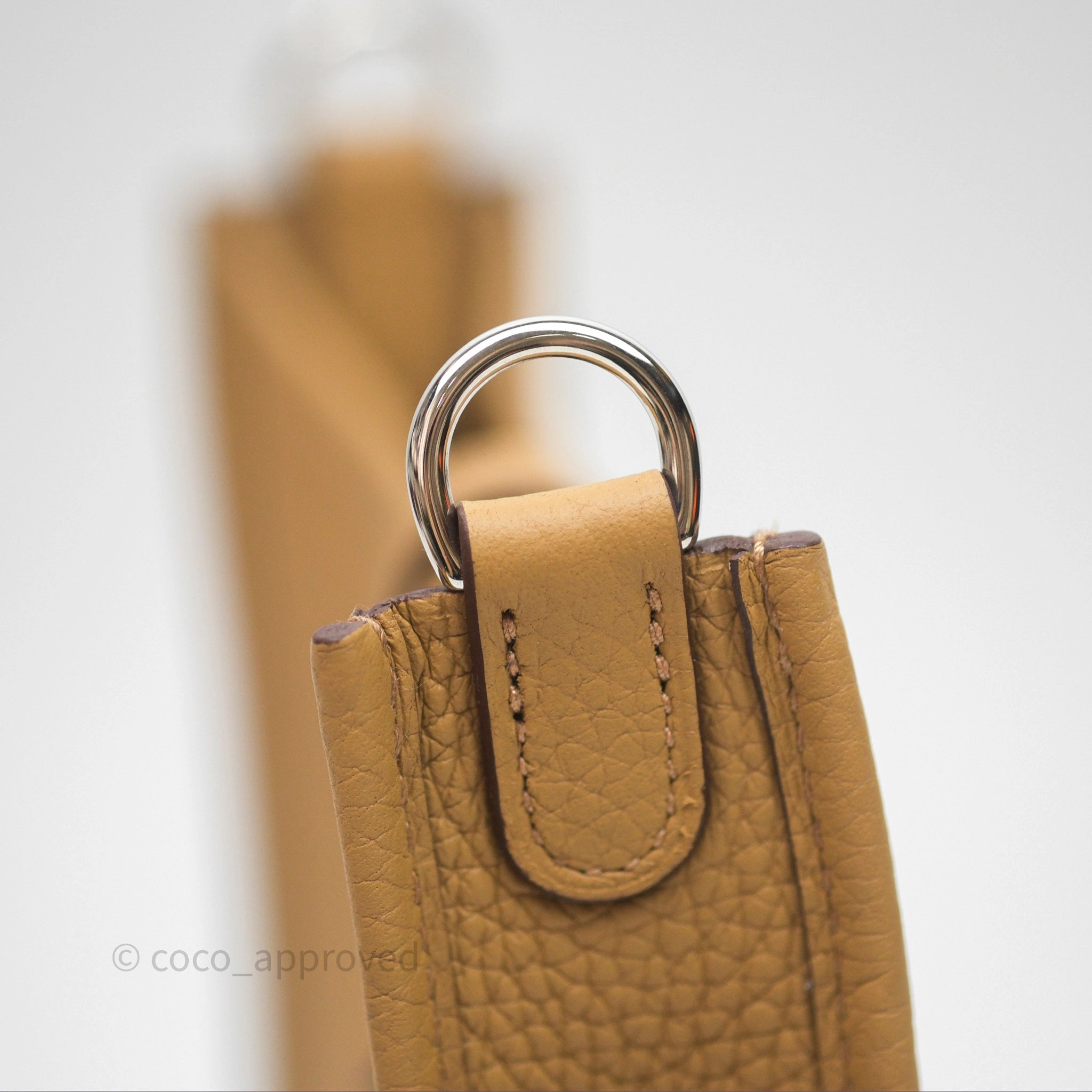 Herms Mini Evelyne 16 Biscuit 48 Clemence Palladium Hardware