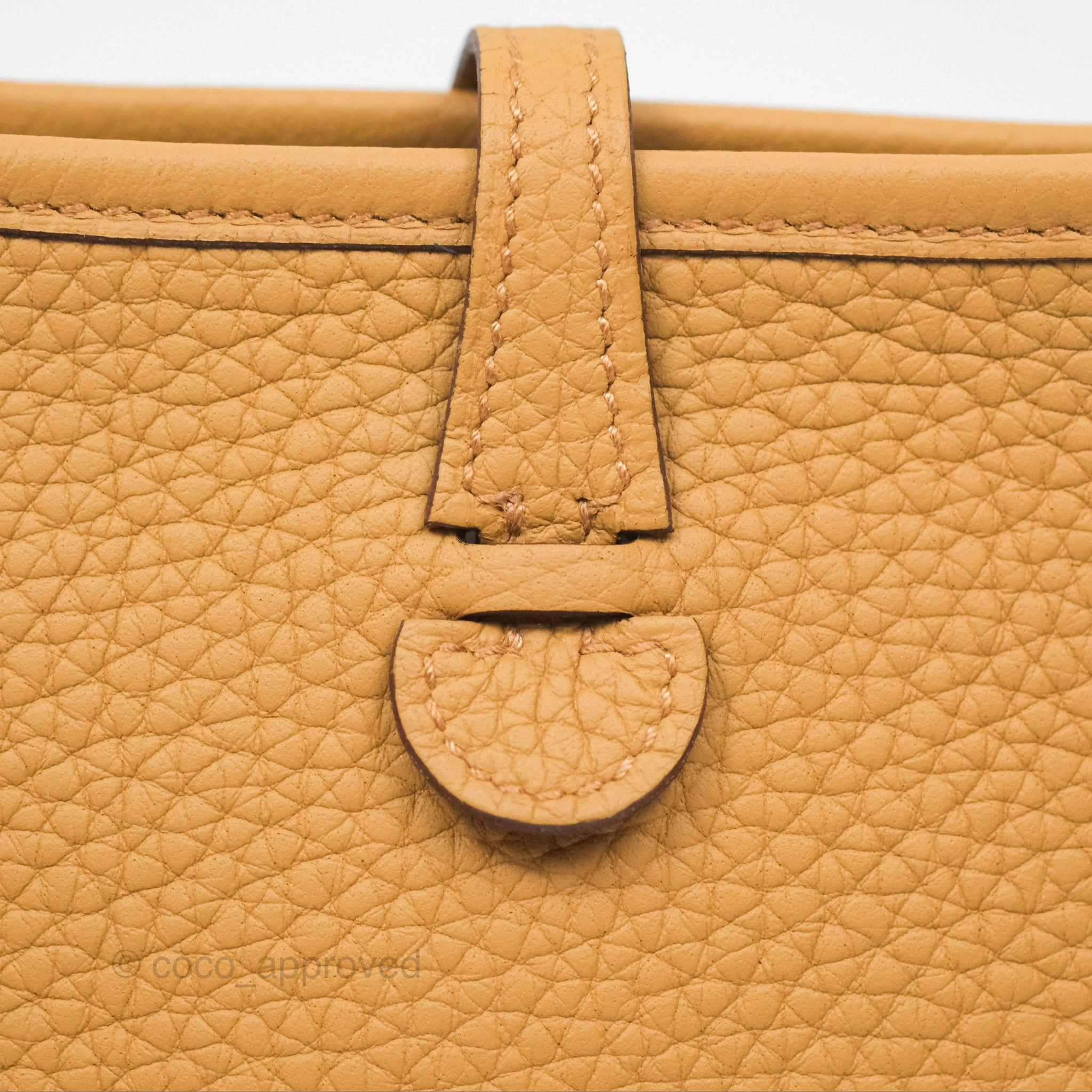Herms Mini Evelyne 16 Biscuit 48 Taurillon Clemence Gold Hardware