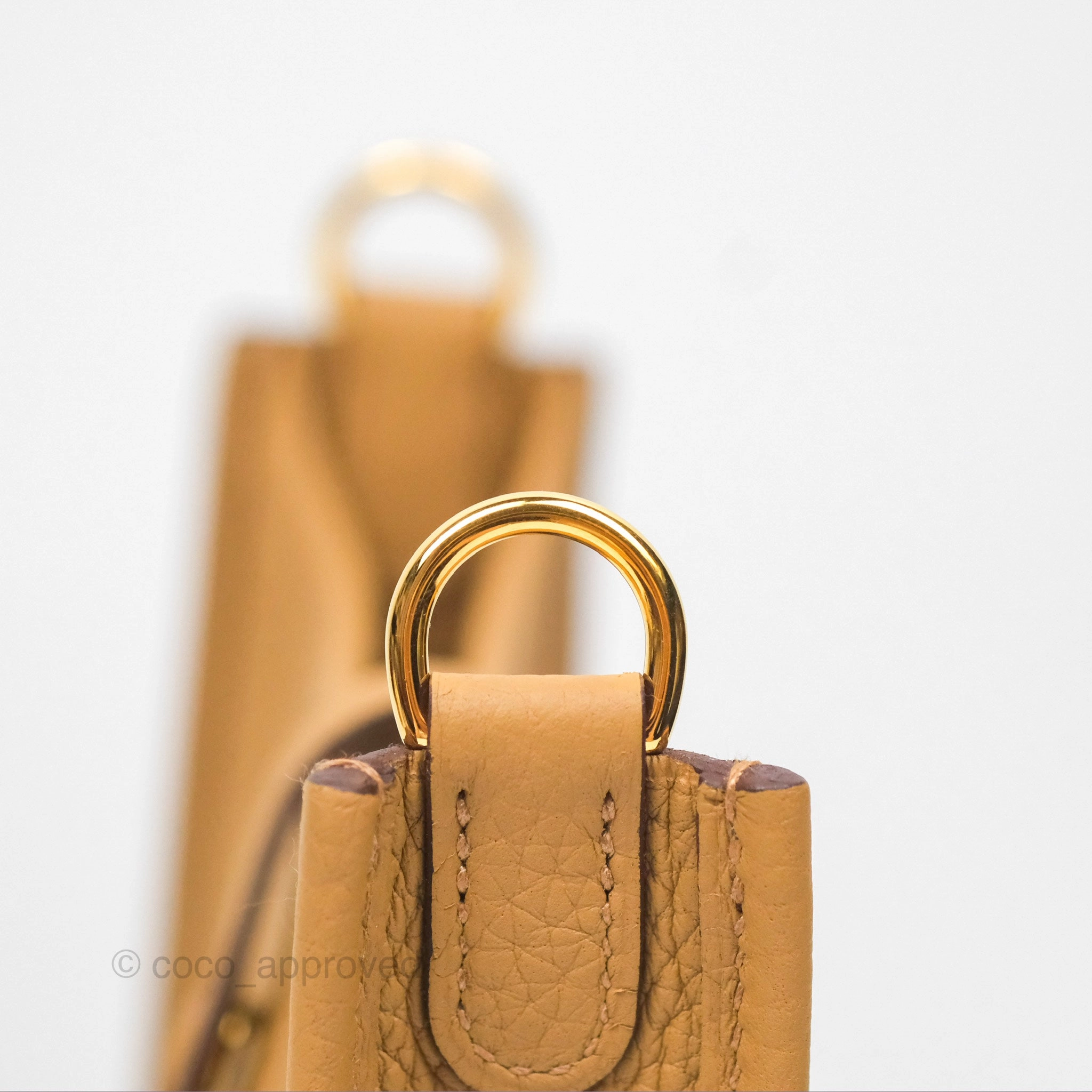 Herms Mini Evelyne 16 Biscuit 48 Taurillon Clemence Gold Hardware