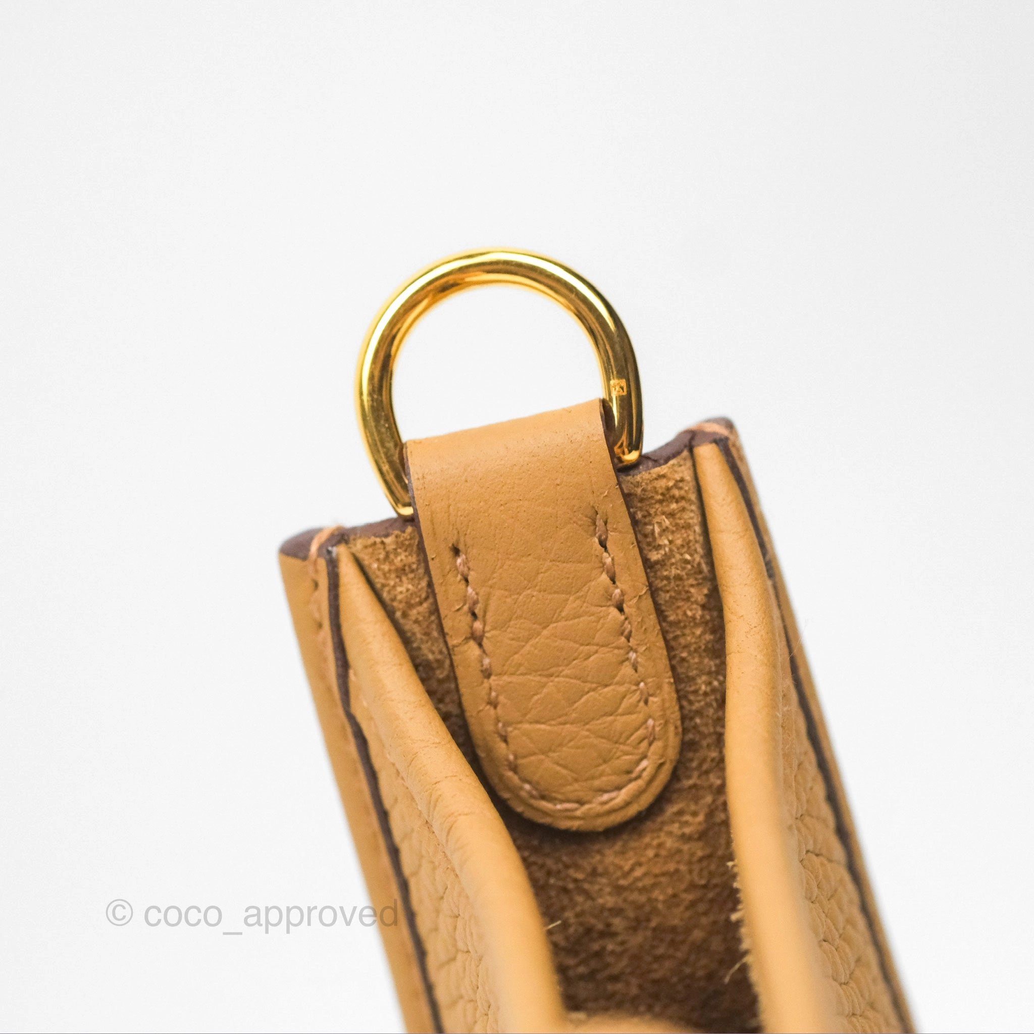 Herms Mini Evelyne 16 Biscuit 48 Taurillon Clemence Gold Hardware