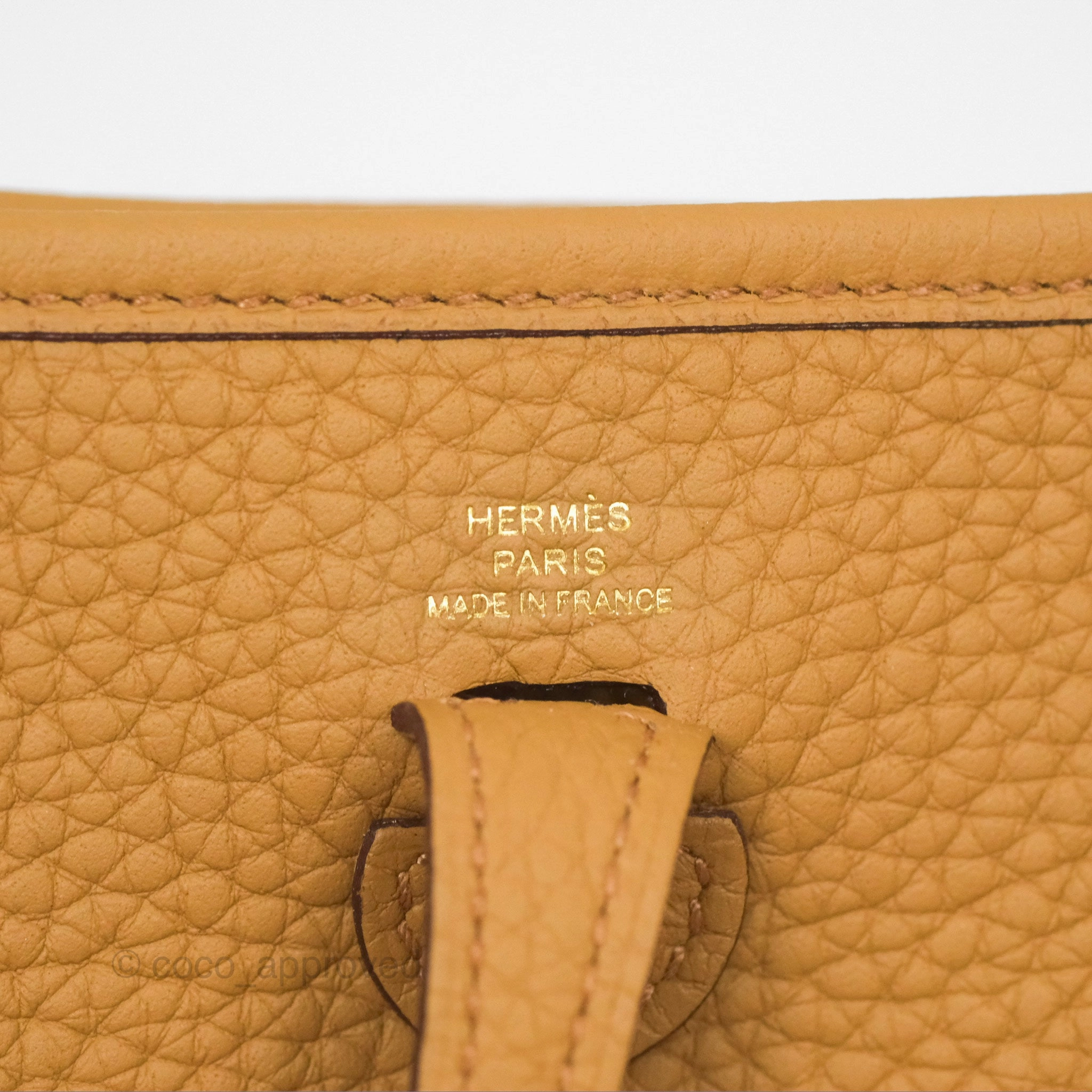 Herms Mini Evelyne 16 Biscuit 48 Taurillon Clemence Gold Hardware