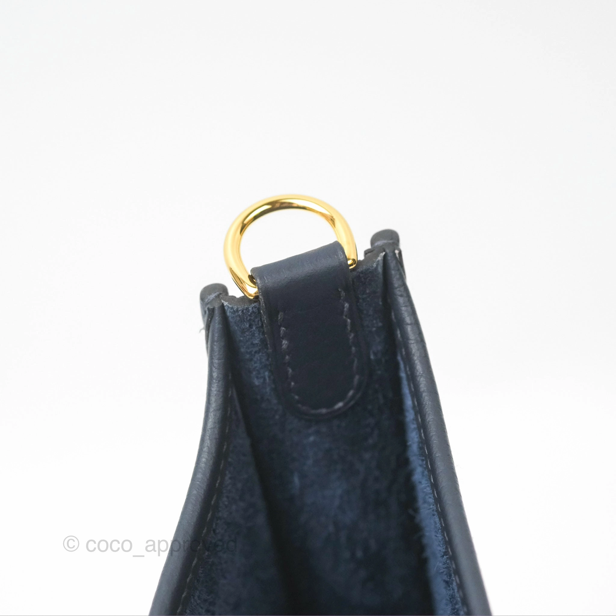 Herms Mini Evelyne 16 Bleu Nuit 2Z/ Bleu Indigo 76 Clemence Gold Hardware