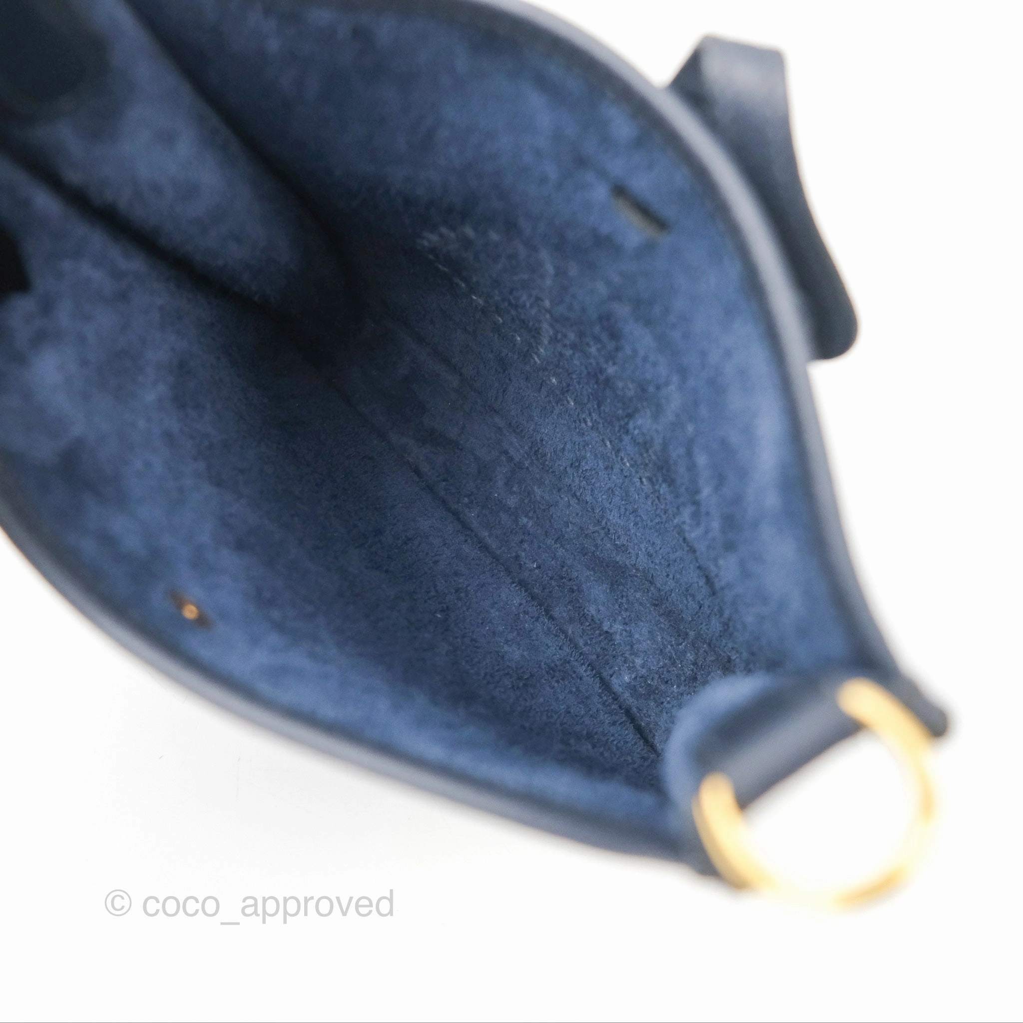 Herms Mini Evelyne 16 Bleu Nuit 2Z/ Bleu Indigo 76 Clemence Gold Hardware