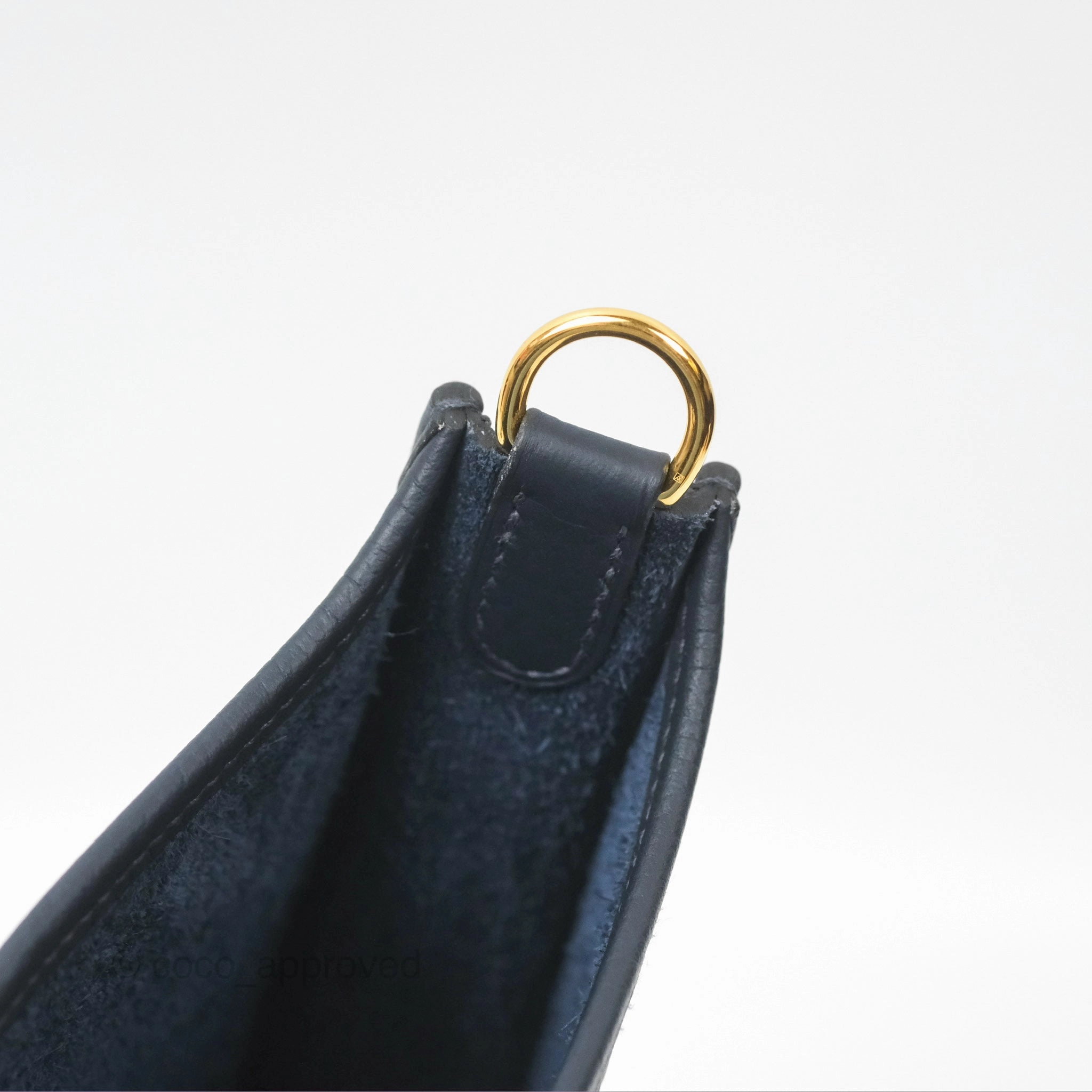Herms Mini Evelyne 16 Bleu Nuit 2Z/ Bleu Indigo 76 Clemence Gold Hardware