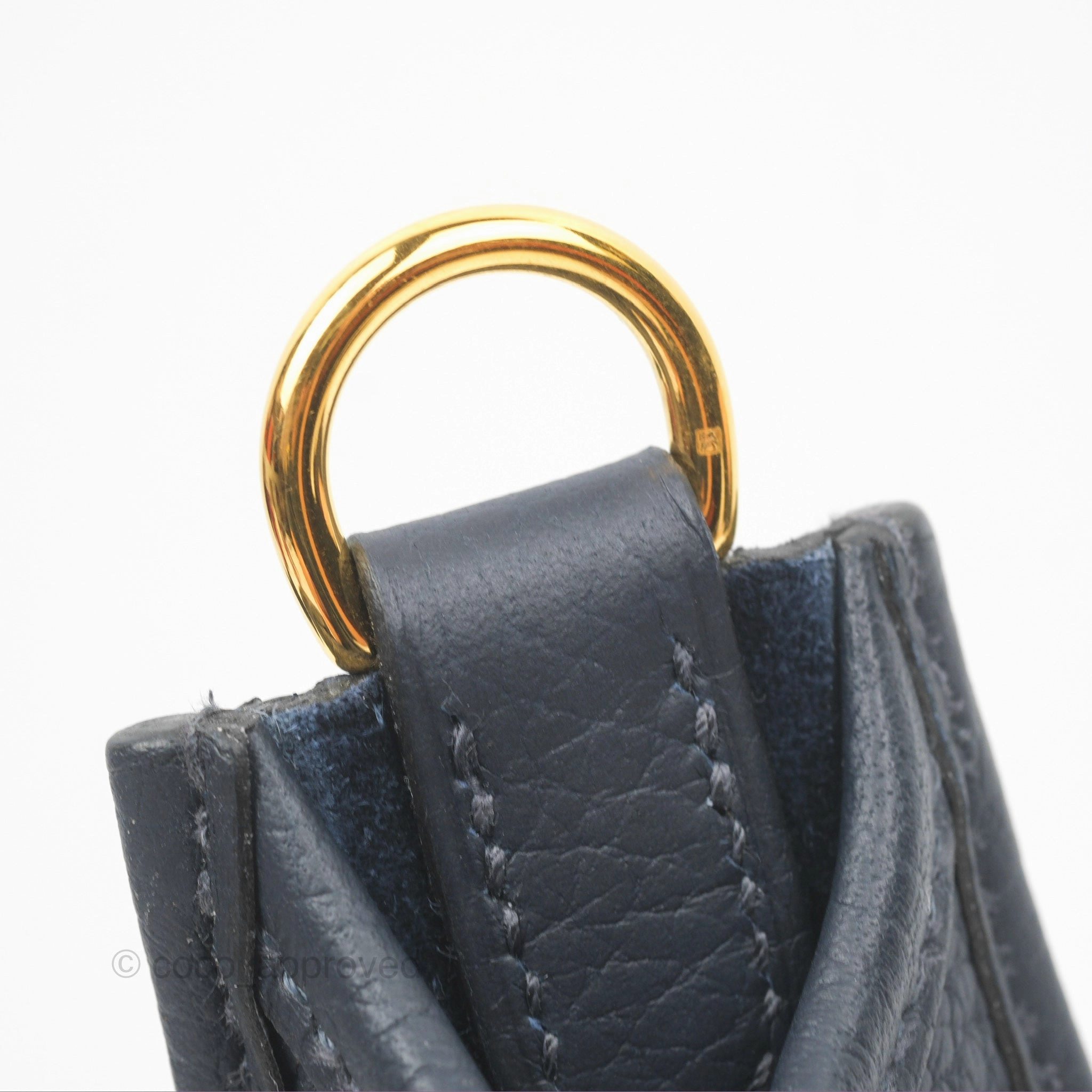 Herms Mini Evelyne 16 Bleu Nuit 2Z/ Blue Saphir 73 Clemence Gold Hardware