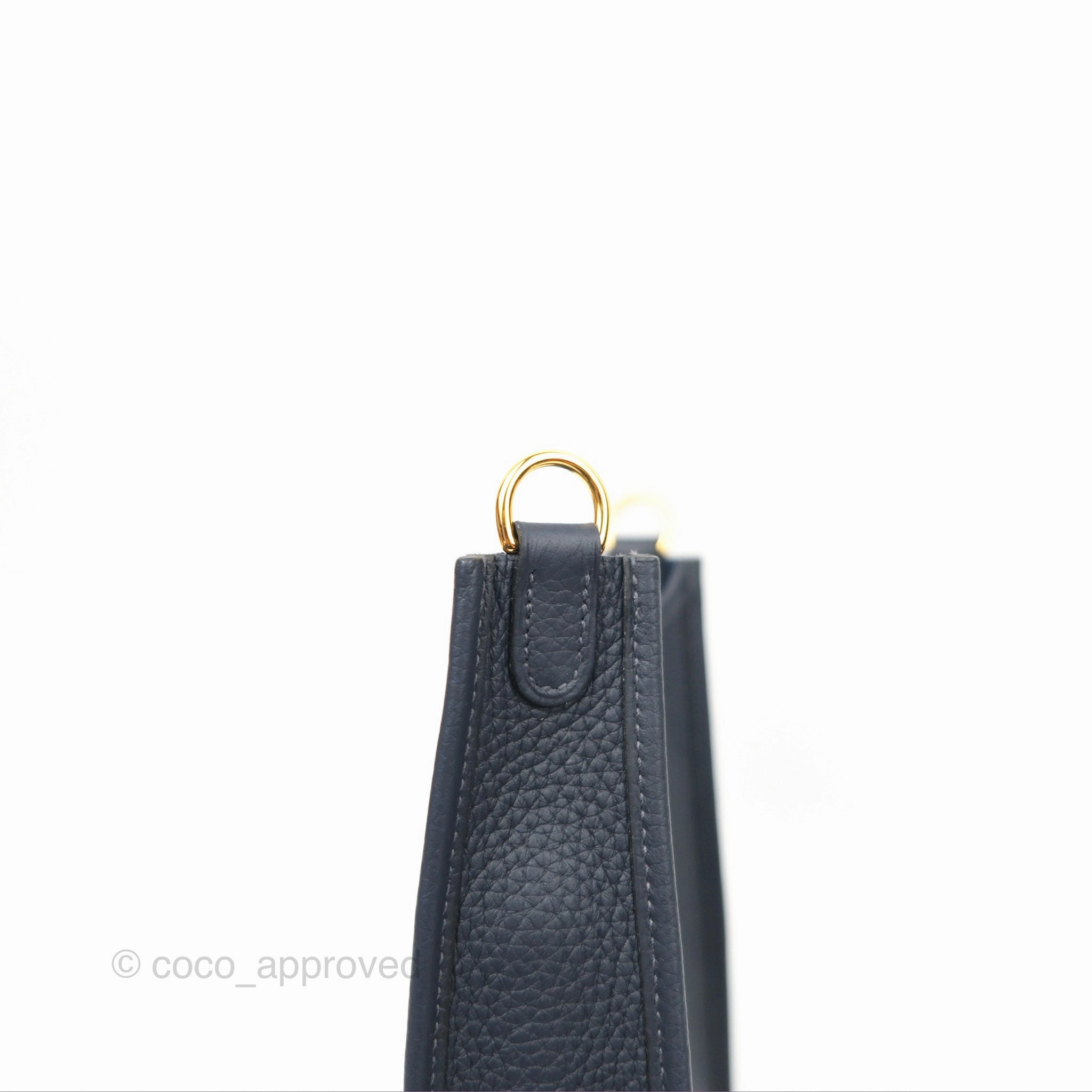 Herms Mini Evelyne 16 Bleu Nuit 2Z/ Blue Saphir 73 Clemence Gold Hardware