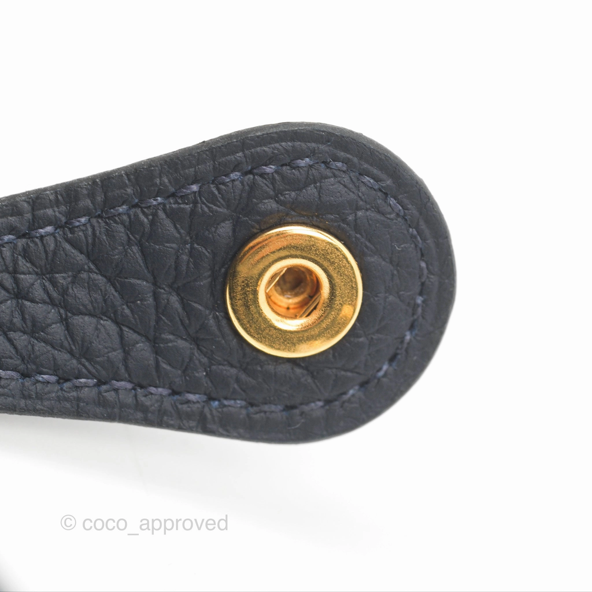 Herms Mini Evelyne 16 Bleu Nuit 2Z/ Blue Saphir 73 Clemence Gold Hardware
