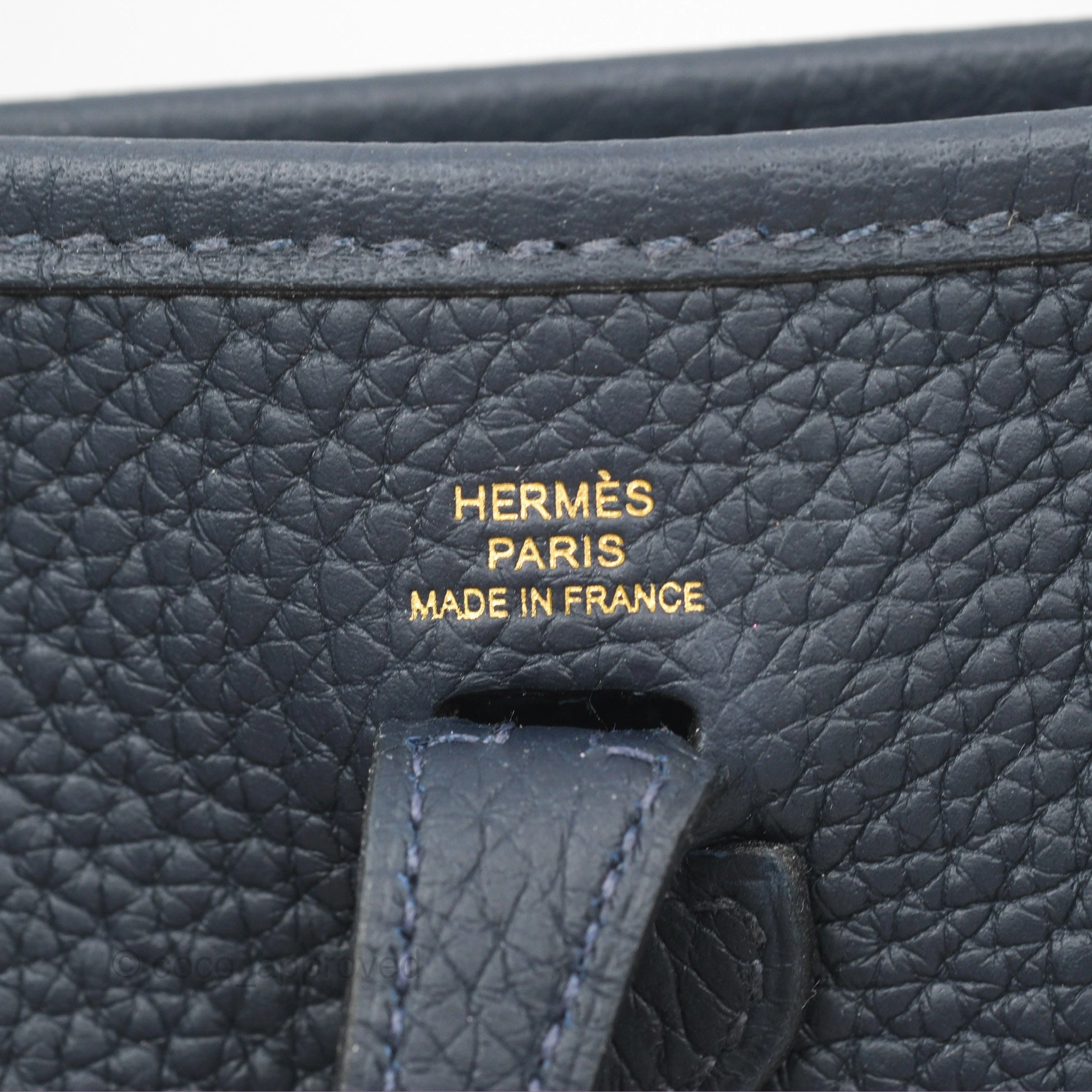 Herms Mini Evelyne 16 Bleu Nuit 2Z/ Blue Saphir 73 Clemence Gold Hardware