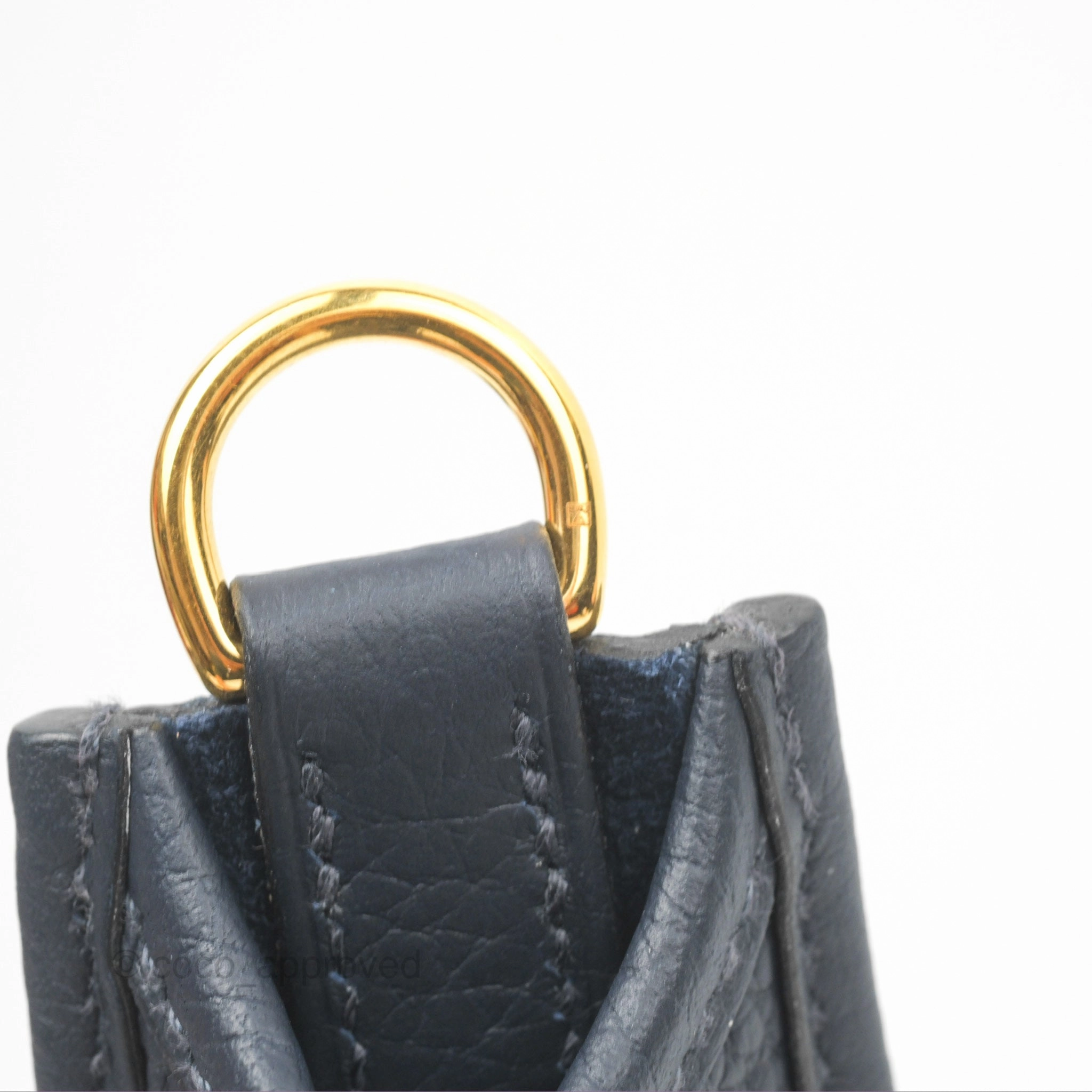 Herms Mini Evelyne 16 Bleu Nuit 2Z/ Blue Saphir 73 Clemence Gold Hardware