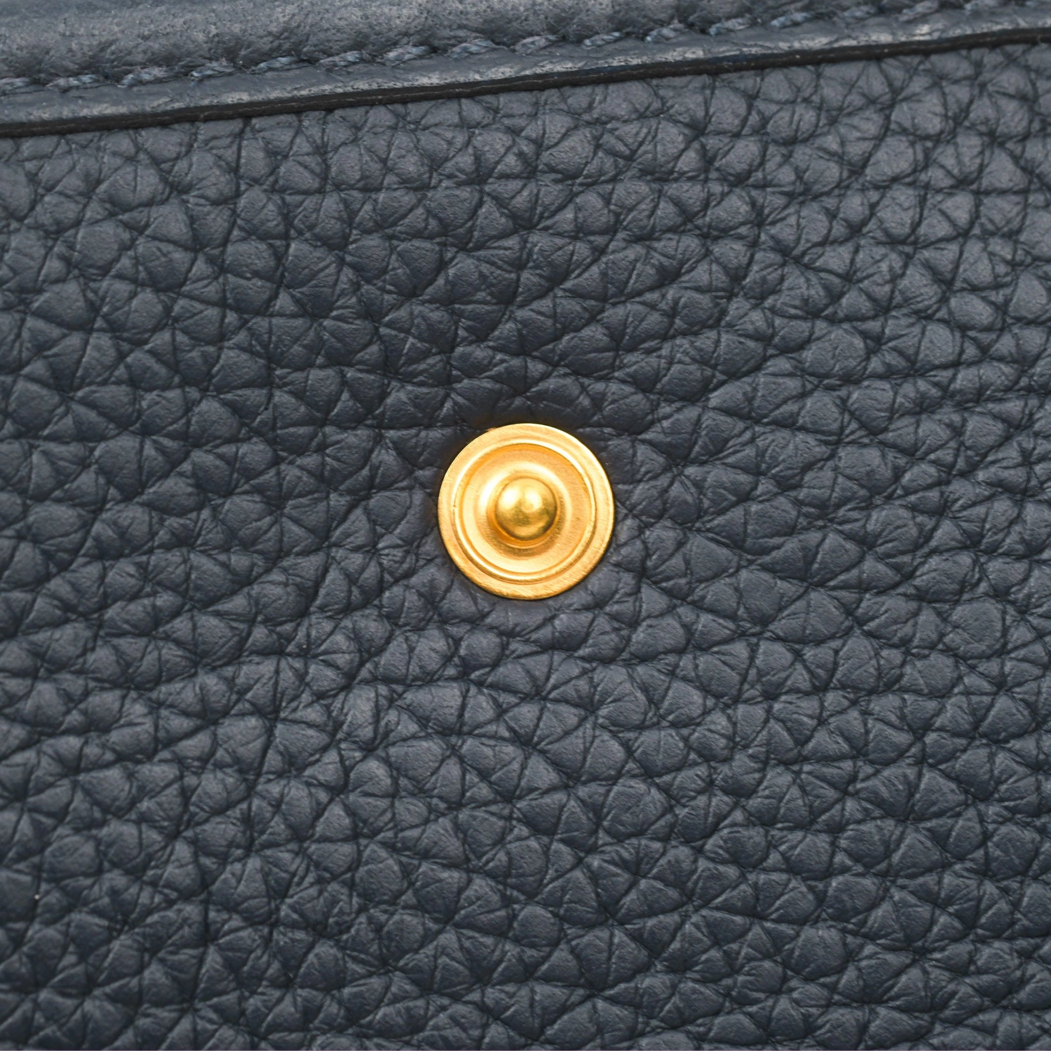 Herms Mini Evelyne 16 Bleu Nuit 2Z/ Blue Saphir 73 Clemence Gold Hardware