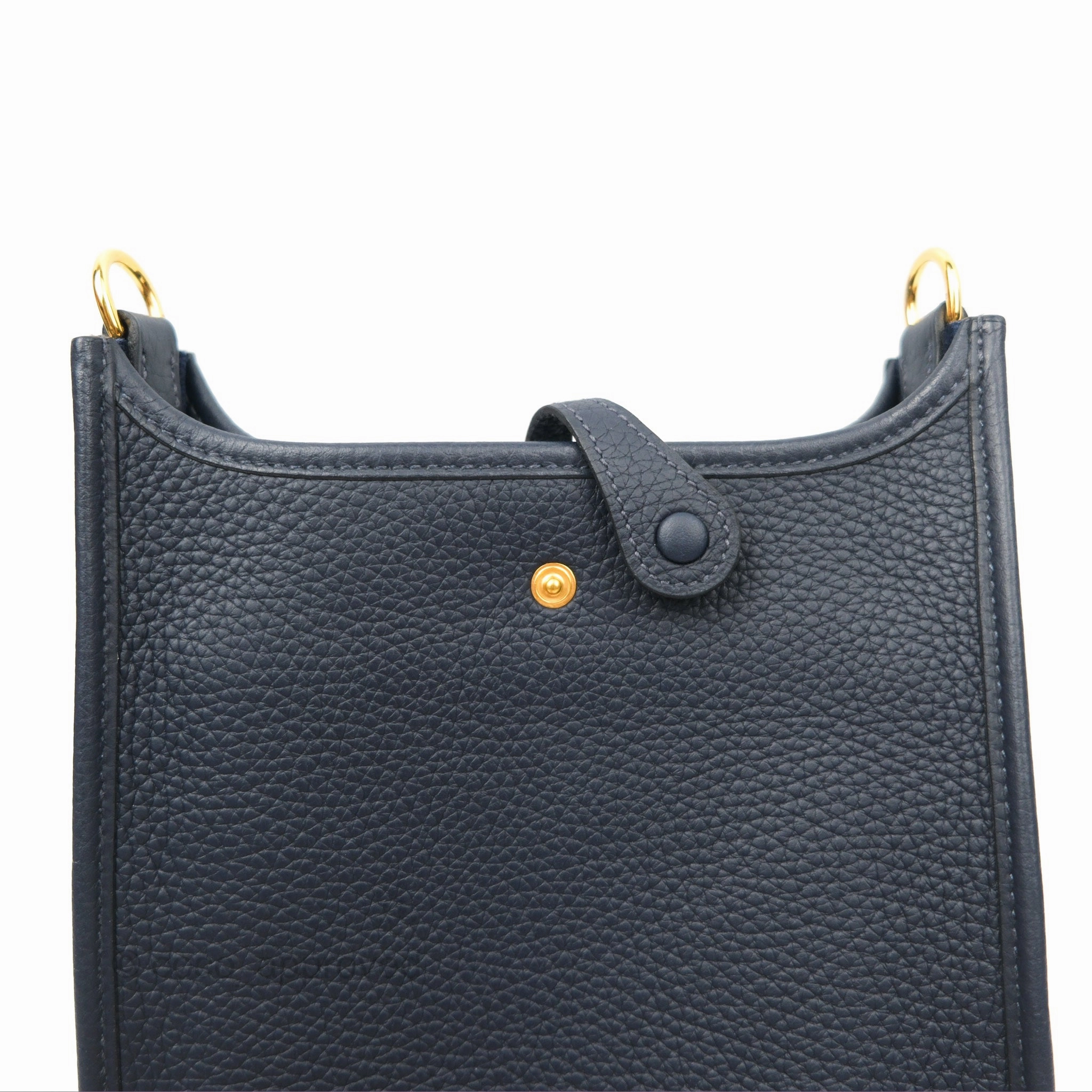 Herms Mini Evelyne 16 Bleu Nuit 2Z/ Blue Saphir 73 Clemence Gold Hardware