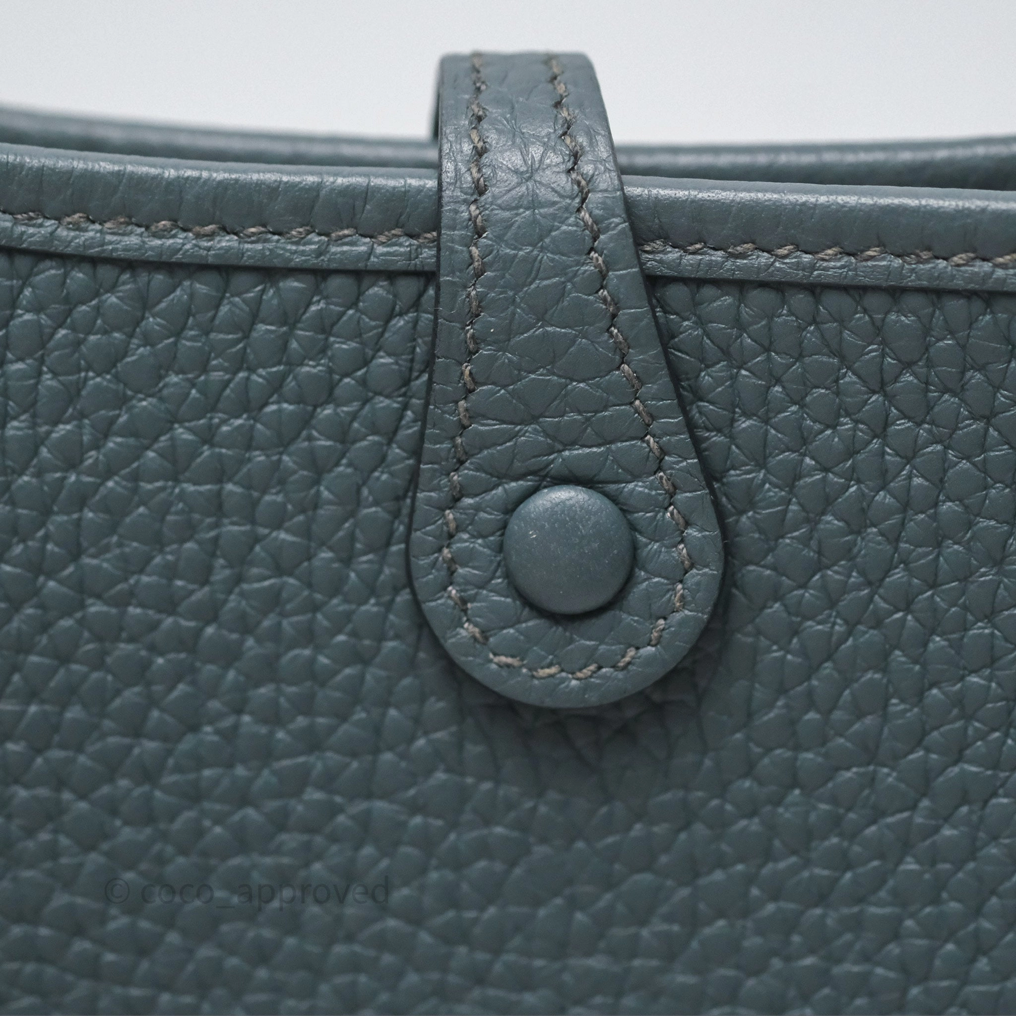 Herms Mini Evelyne 16 Bleu Orage Y7 / Bleu Brume T0 Clemence Gold Hardware