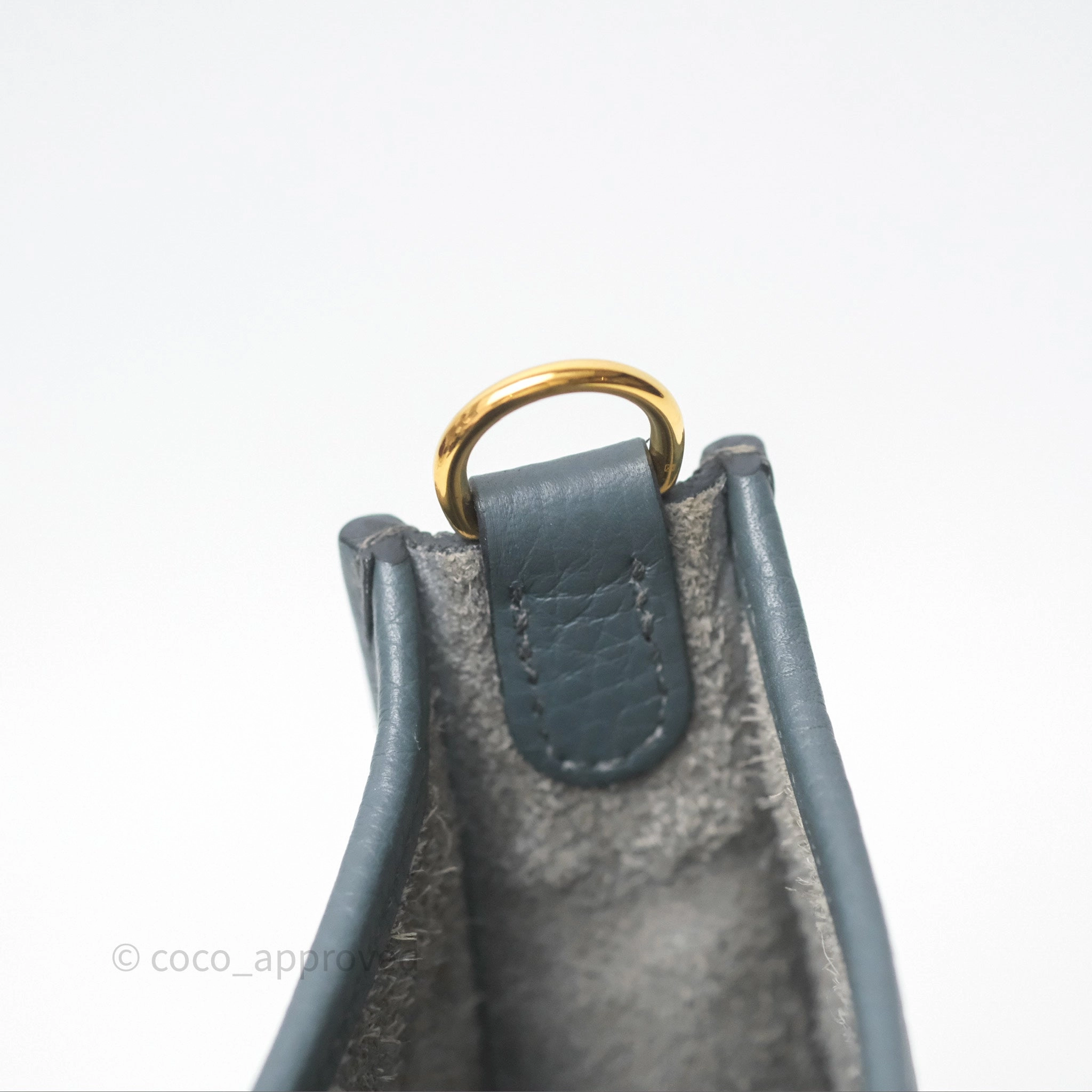 Herms Mini Evelyne 16 Bleu Orage Y7 / Bleu Brume T0 Clemence Gold Hardware