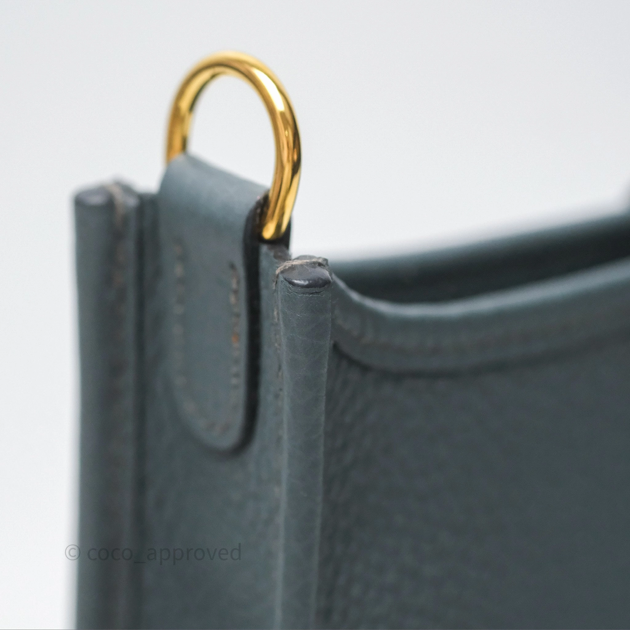 Herms Mini Evelyne 16 Bleu Orage Y7 / Bleu Brume T0 Clemence Gold Hardware