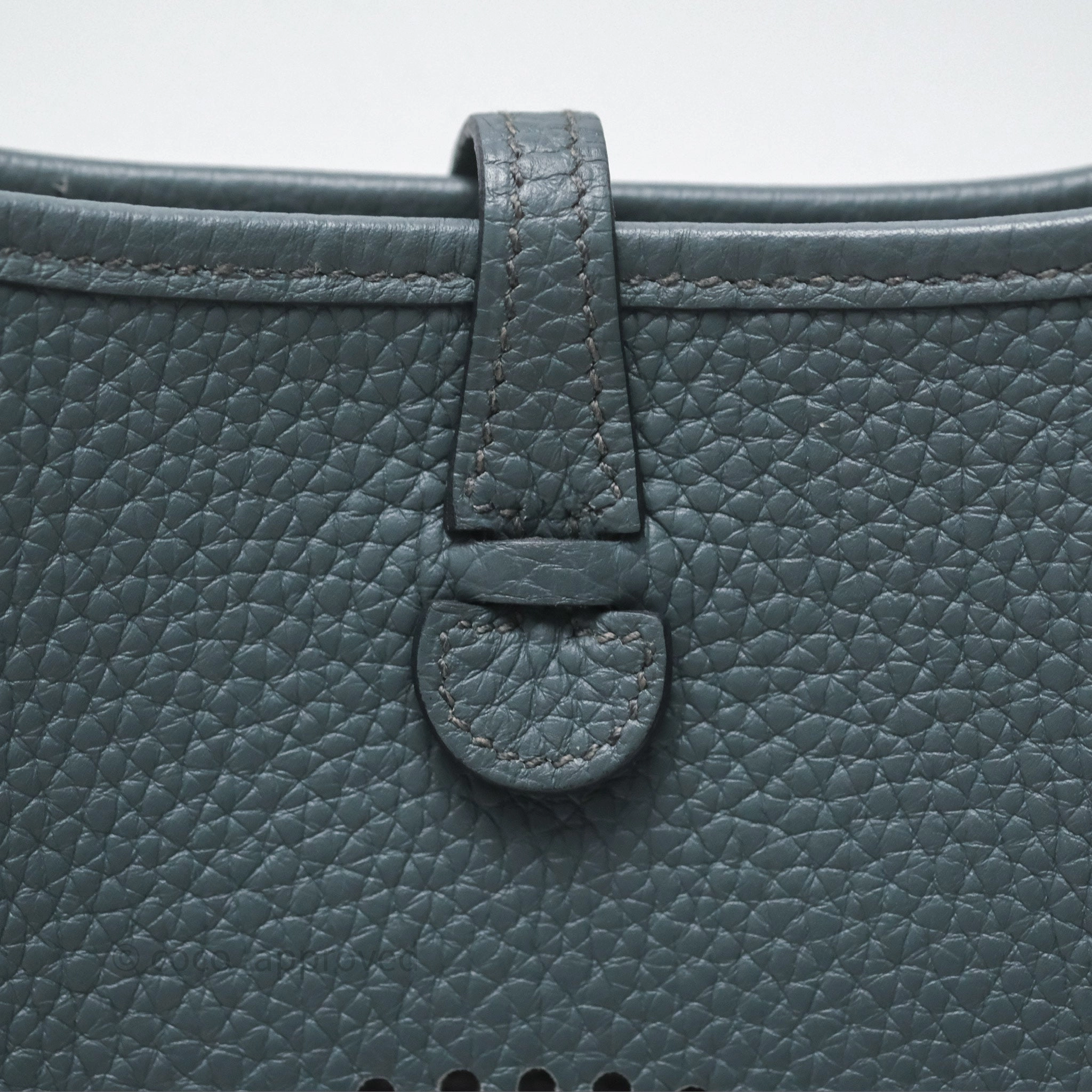 Herms Mini Evelyne 16 Bleu Orage Y7 / Bleu Brume T0 Clemence Gold Hardware