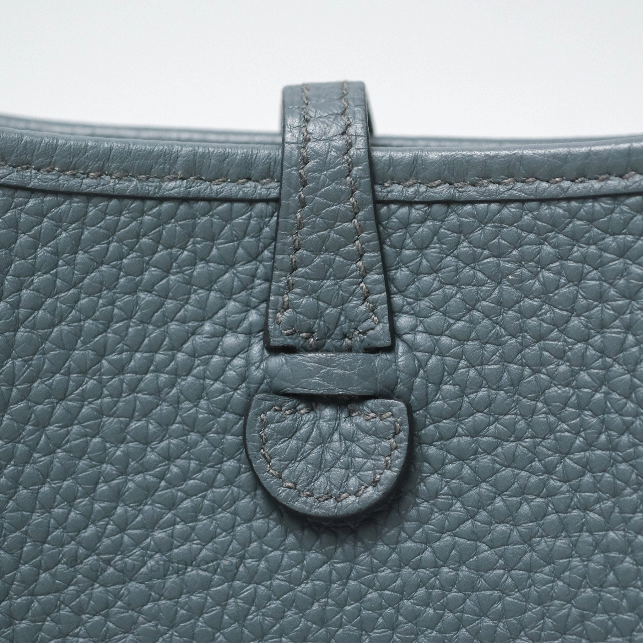 Herms Mini Evelyne 16 Bleu Orage Y7 / Bleu Brume T0 Clemence Gold Hardware