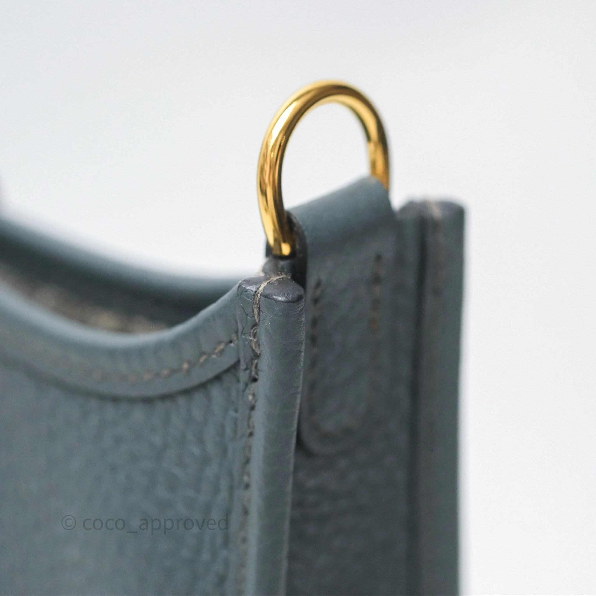 Herms Mini Evelyne 16 Bleu Orage Y7 / Bleu Brume T0 Clemence Gold Hardware