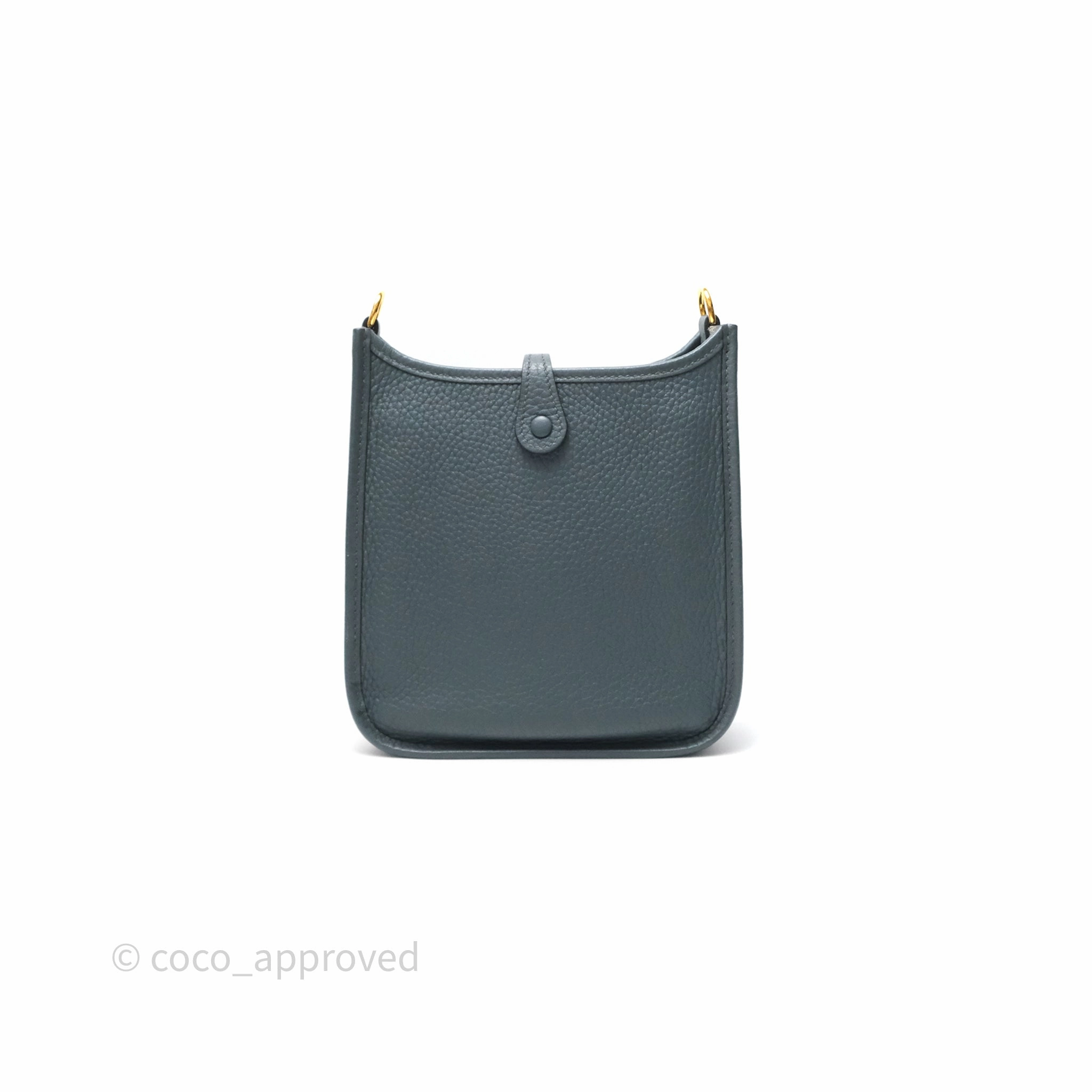 Herms Mini Evelyne 16 Bleu Orage Y7 / Bleu Brume T0 Clemence Gold Hardware