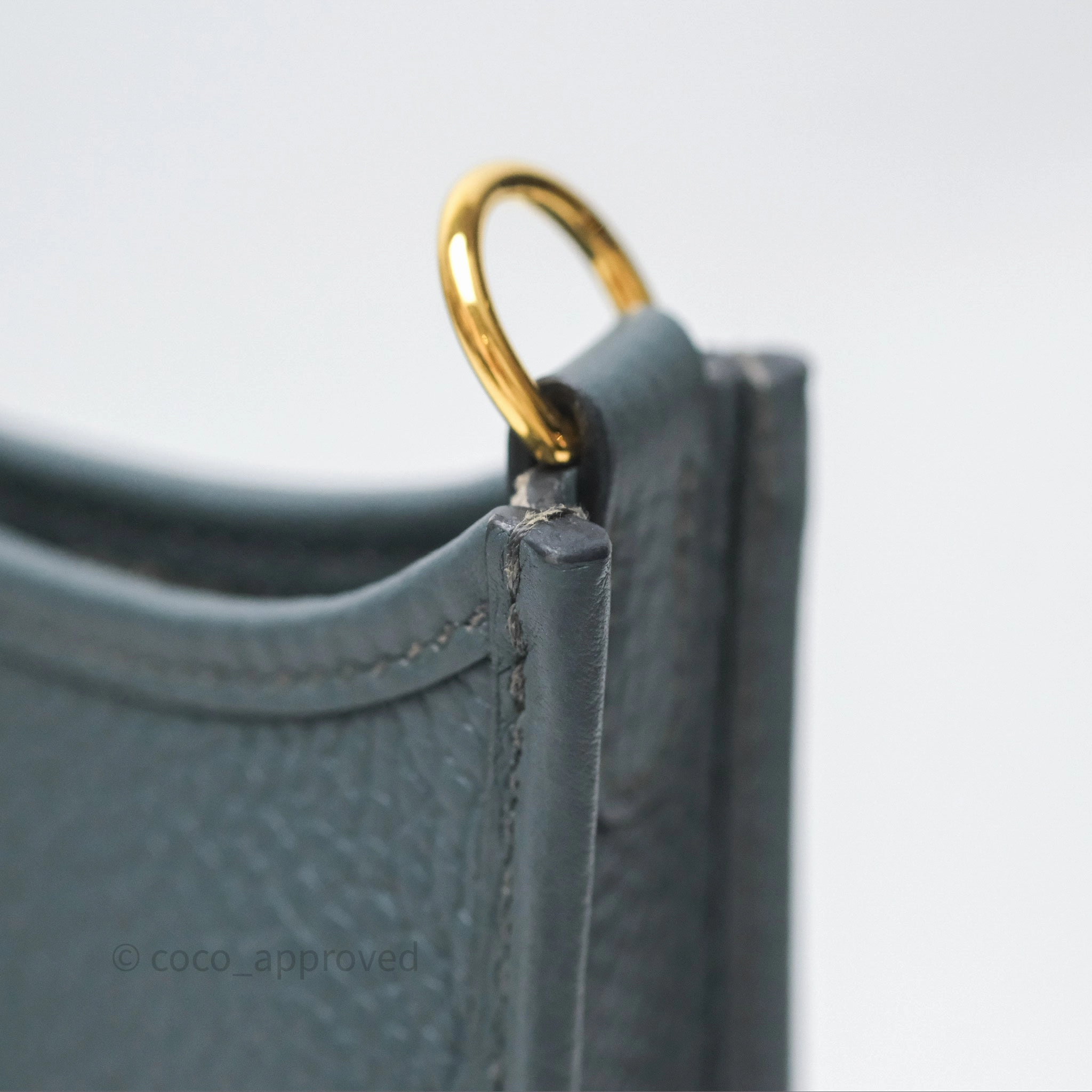 Herms Mini Evelyne 16 Bleu Orage Y7 / Bleu Brume T0 Clemence Gold Hardware