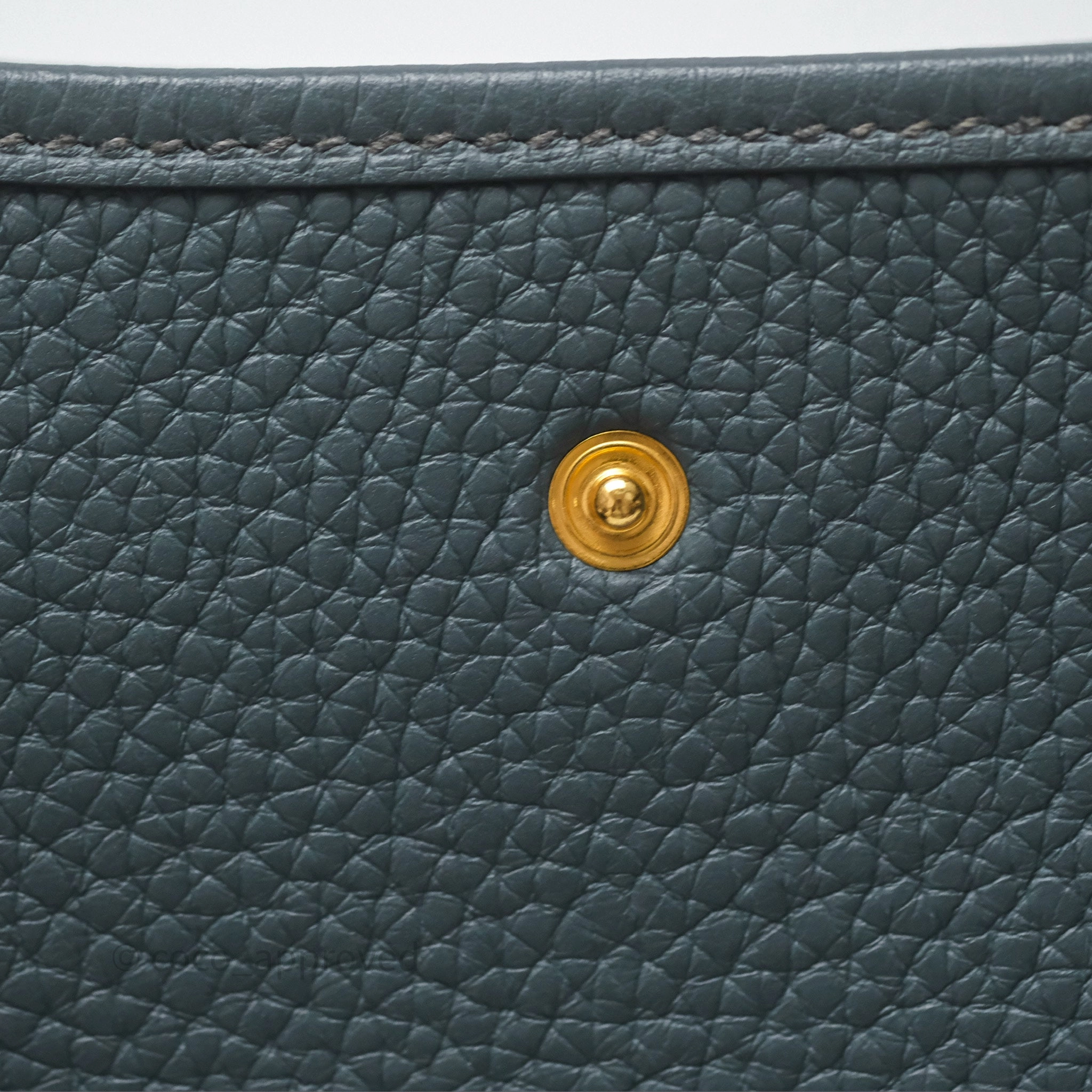 Herms Mini Evelyne 16 Bleu Orage Y7 / Bleu Brume T0 Clemence Gold Hardware