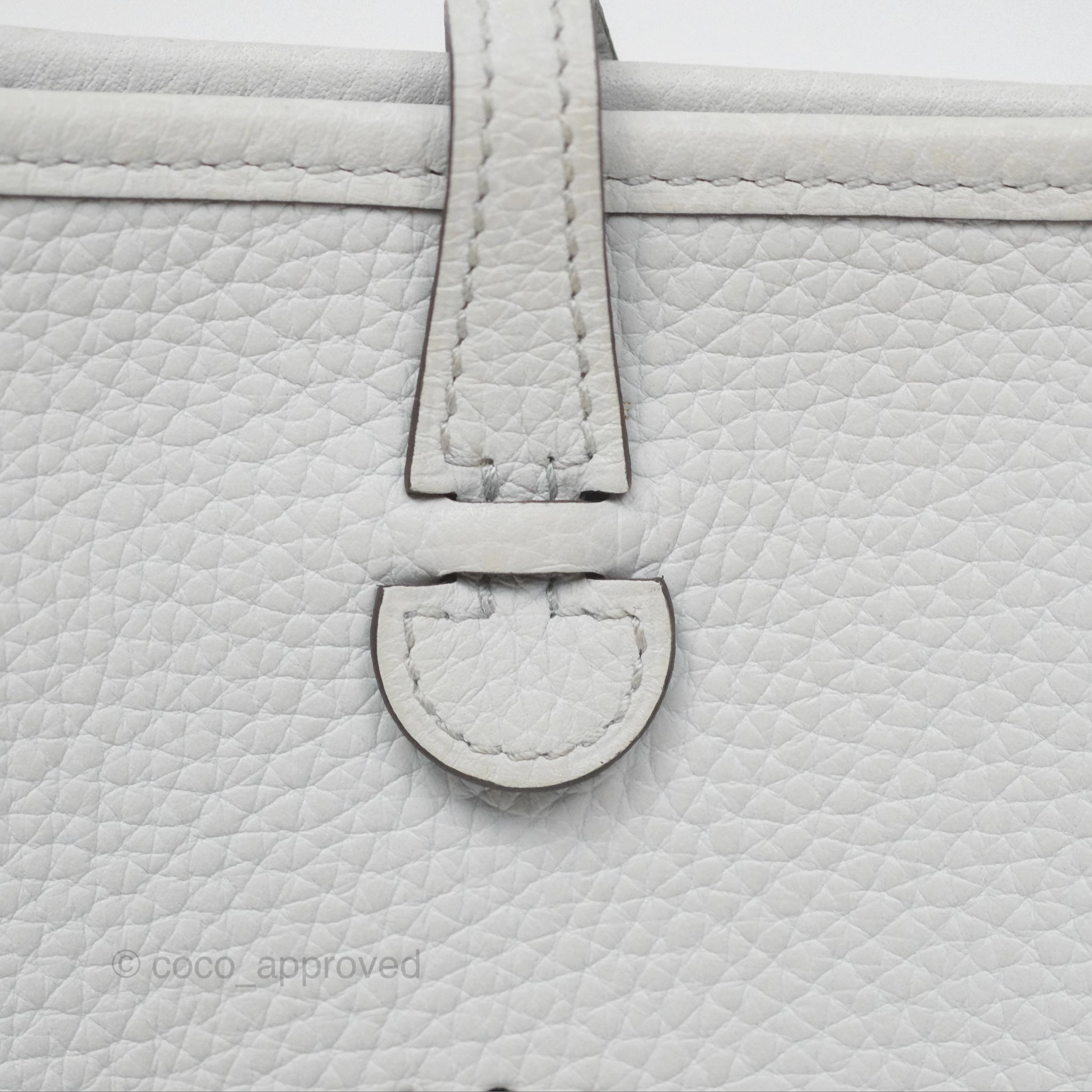 Herms Mini Evelyne 16 Bleu Pale 08 Clemence/ Gris Etain 8F Gold Hardware