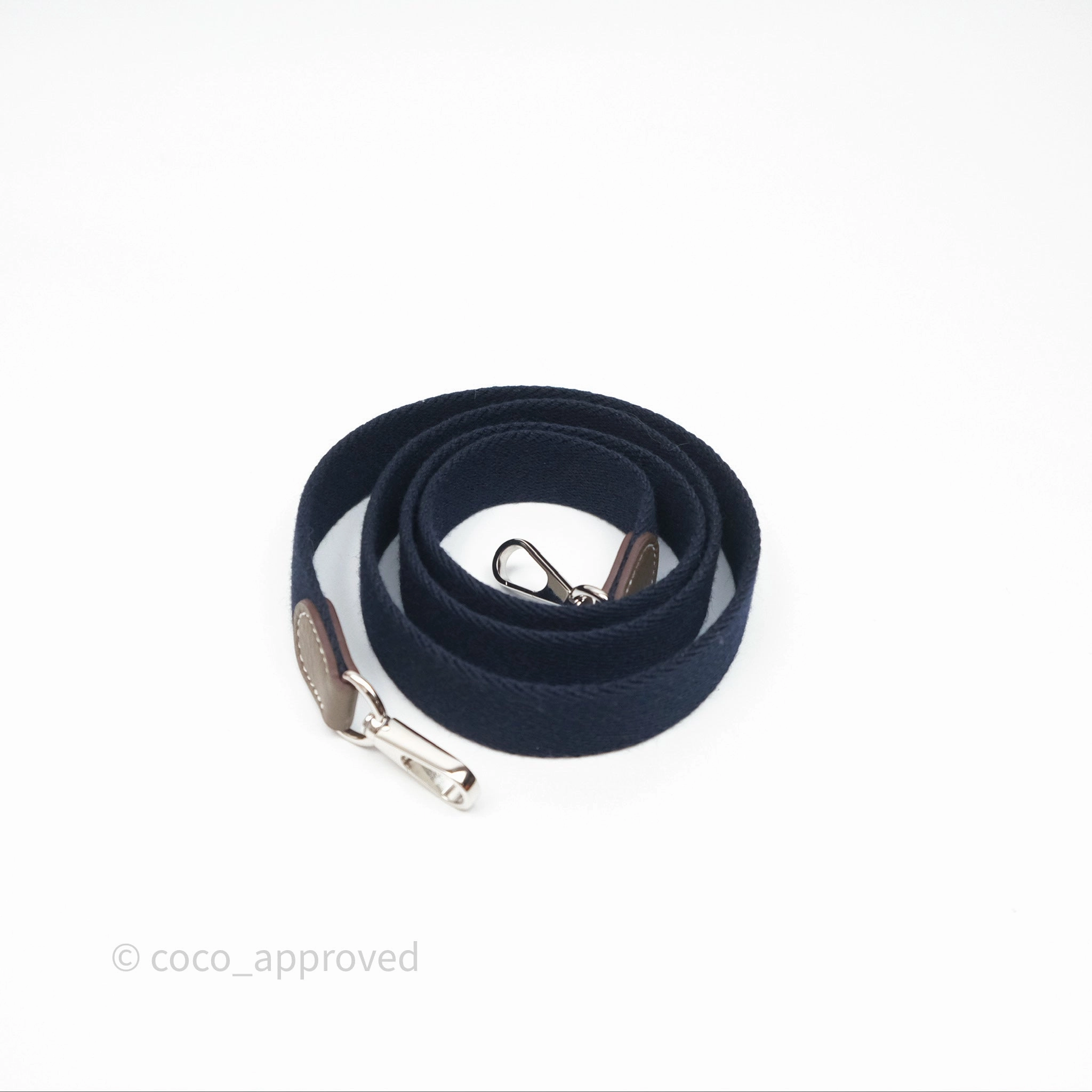Herms Mini Evelyne 16 Etoupe 18 Clemence Palladium Hardware with Bleu Indigo Strap