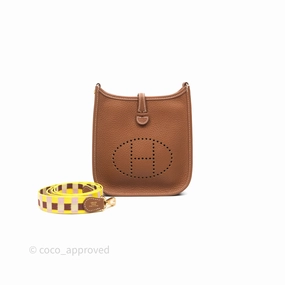 Herms Mini Evelyne 16 Gold 37 Clemence Gold Hardware