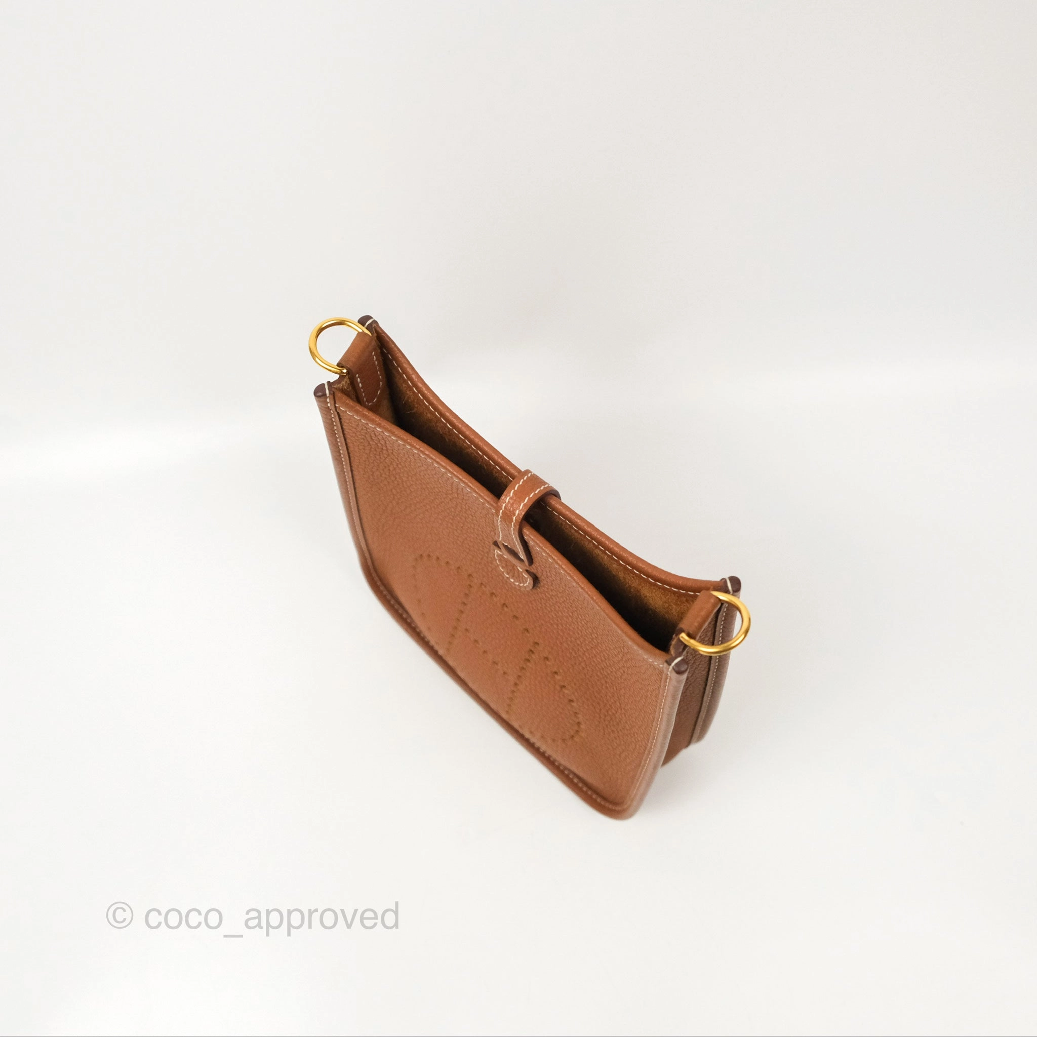 Herms Mini Evelyne 16 Gold Clemence Gold Hardware