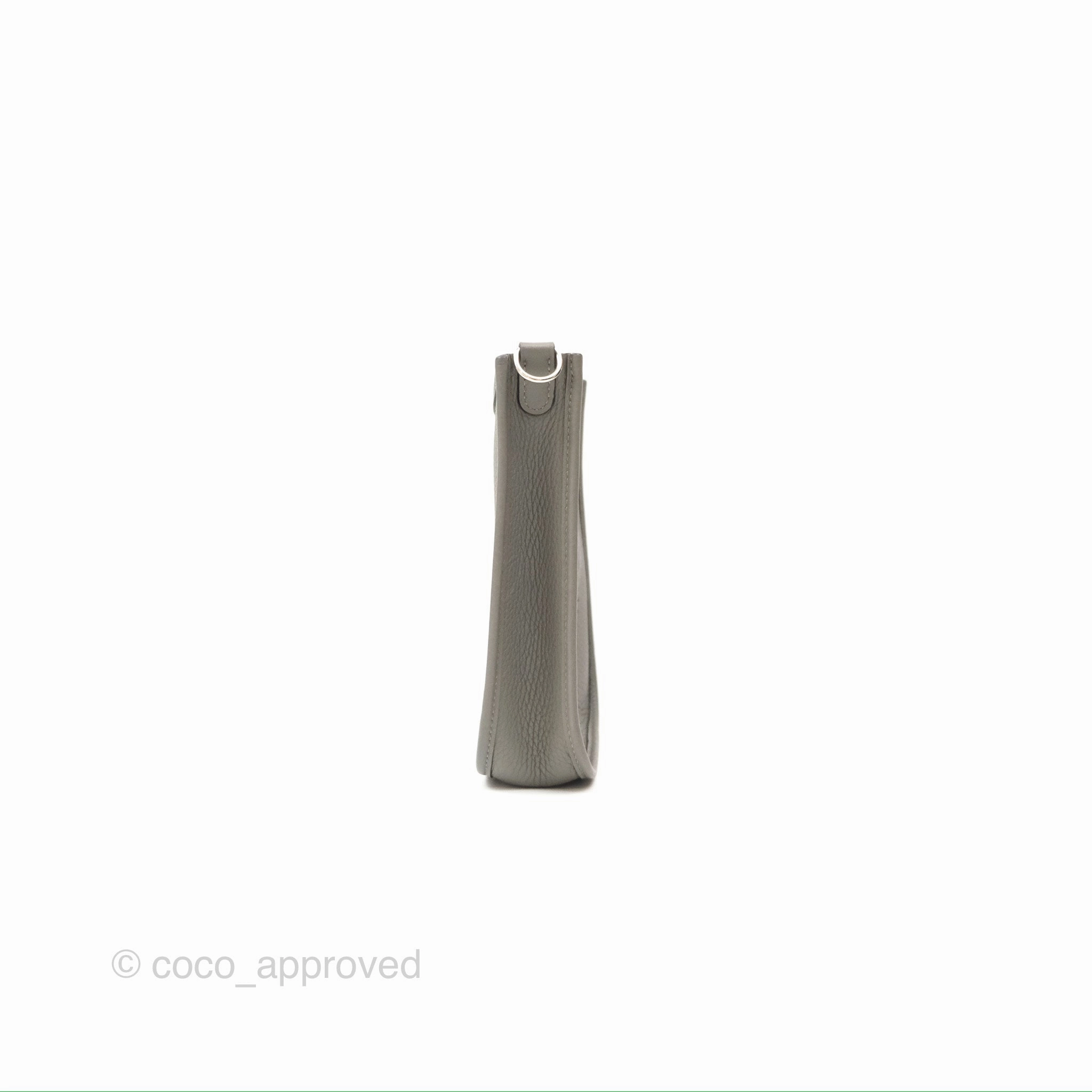 Herms Mini Evelyne 16 Gris Meyer 0L Clemence Palladium Hardware