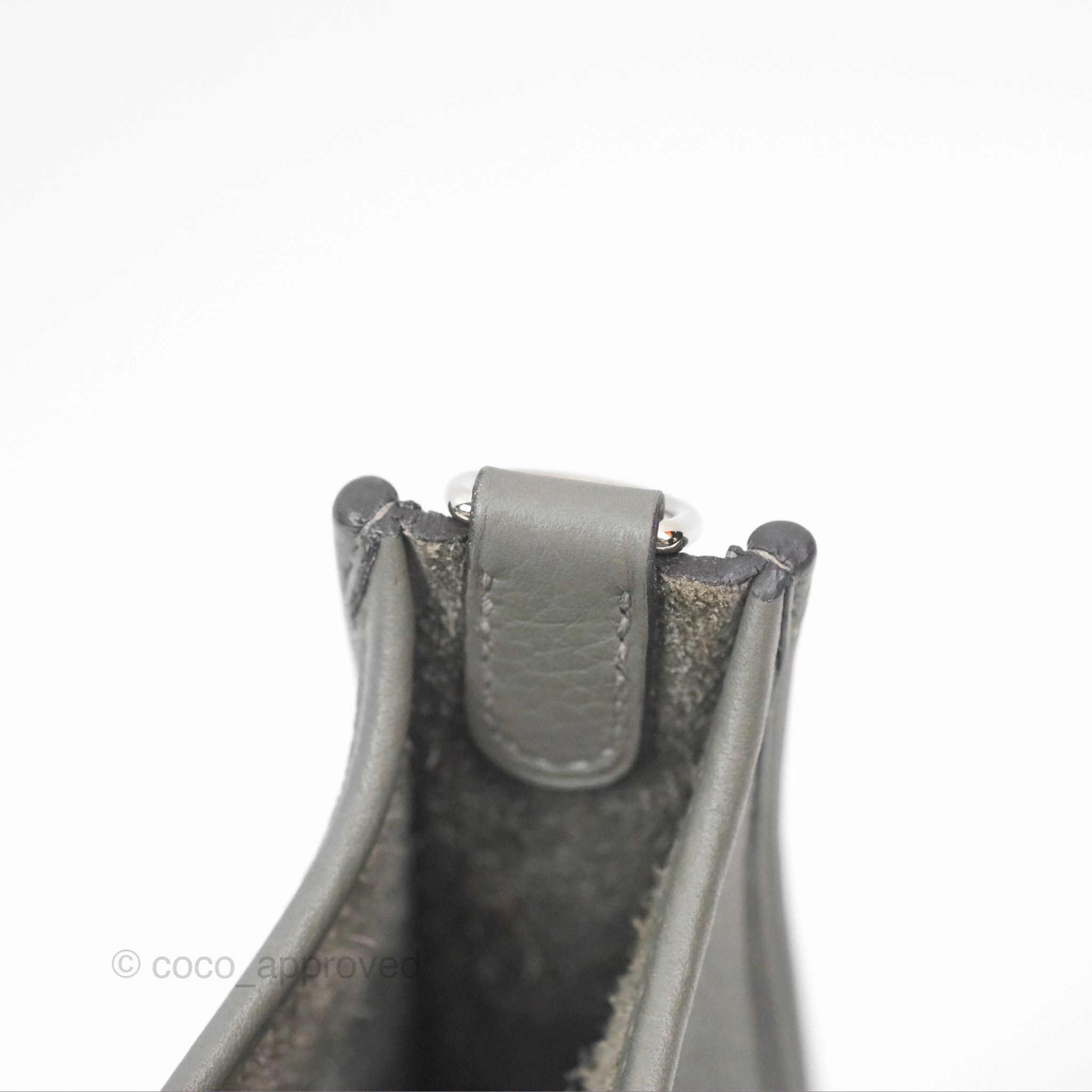 Herms Mini Evelyne 16 Gris Meyer 0L Clemence Palladium Hardware