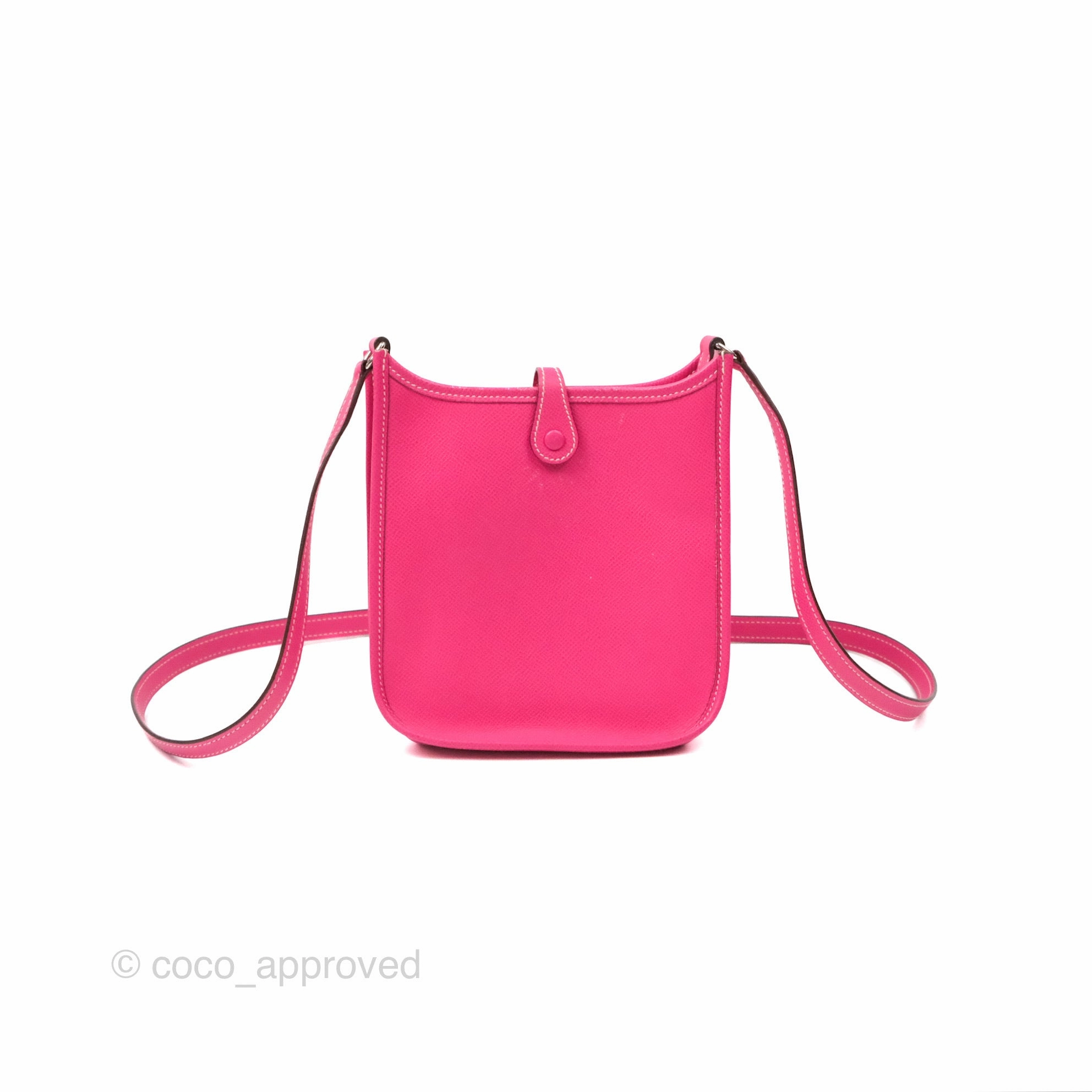 Herms Mini Evelyne 16 Hot Pink Epsom Palladium Hardware