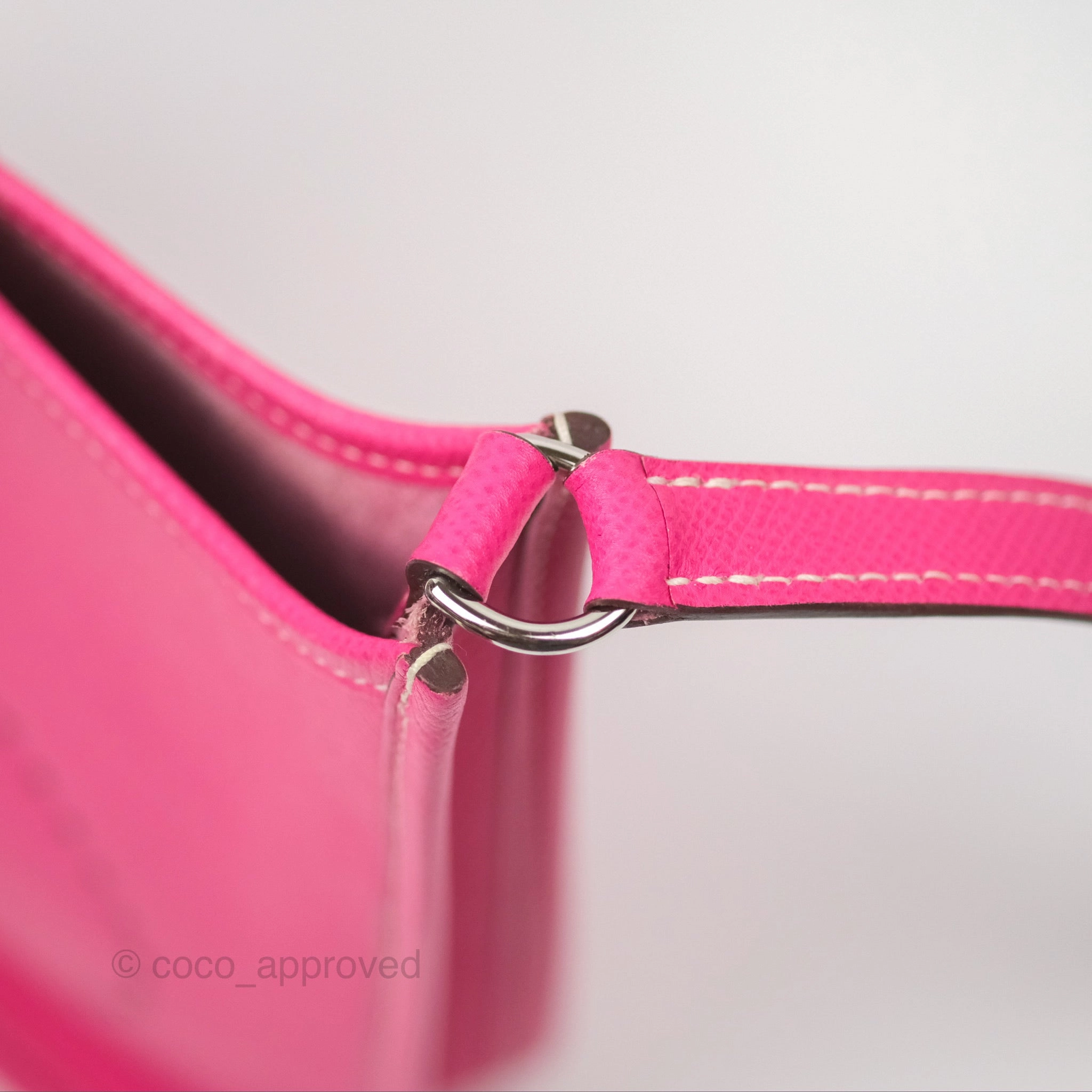 Herms Mini Evelyne 16 Hot Pink Epsom Palladium Hardware