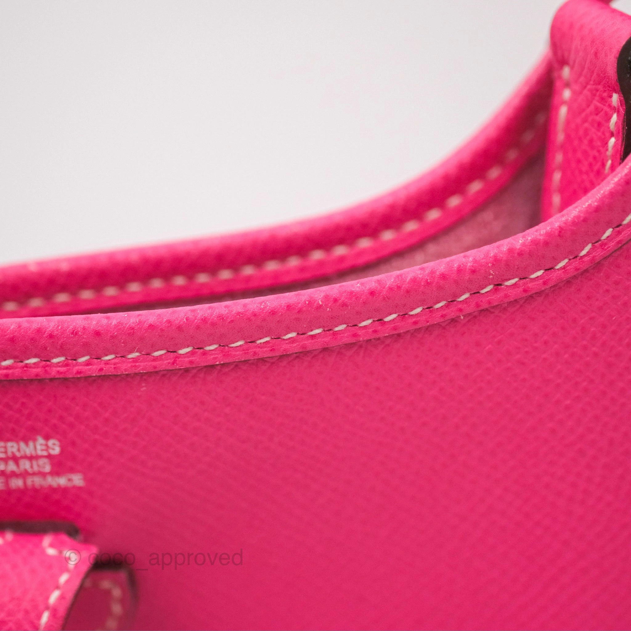 Herms Mini Evelyne 16 Hot Pink Epsom Palladium Hardware