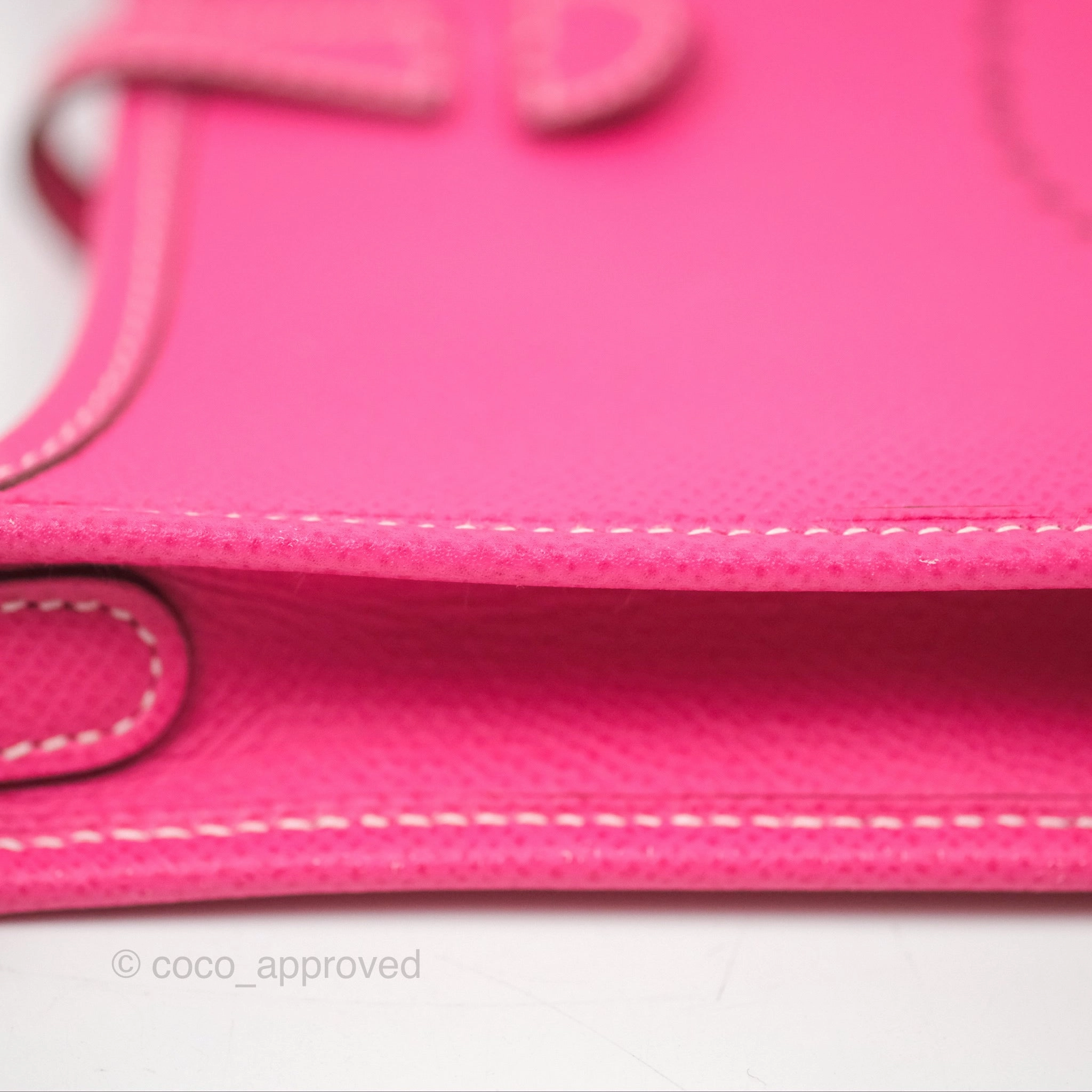 Herms Mini Evelyne 16 Hot Pink Epsom Palladium Hardware