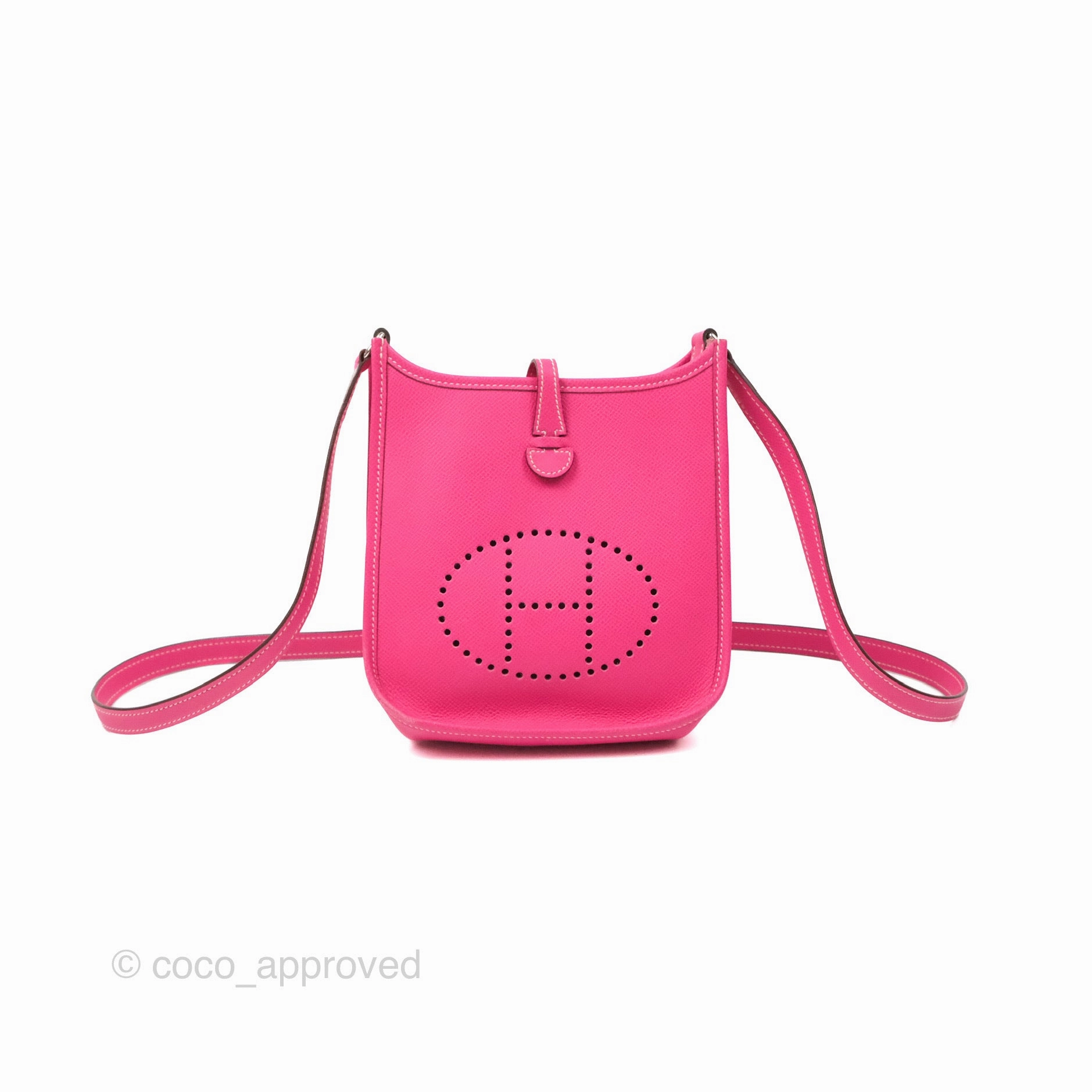 Herms Mini Evelyne 16 Hot Pink Epsom Palladium Hardware