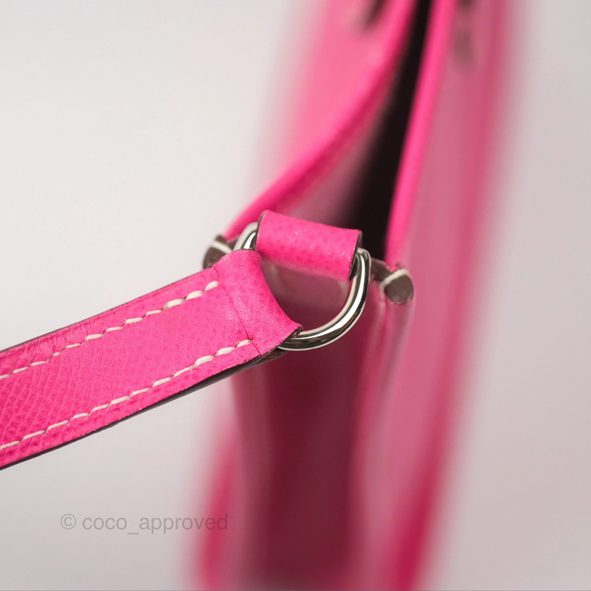 Herms Mini Evelyne 16 Hot Pink Epsom Palladium Hardware
