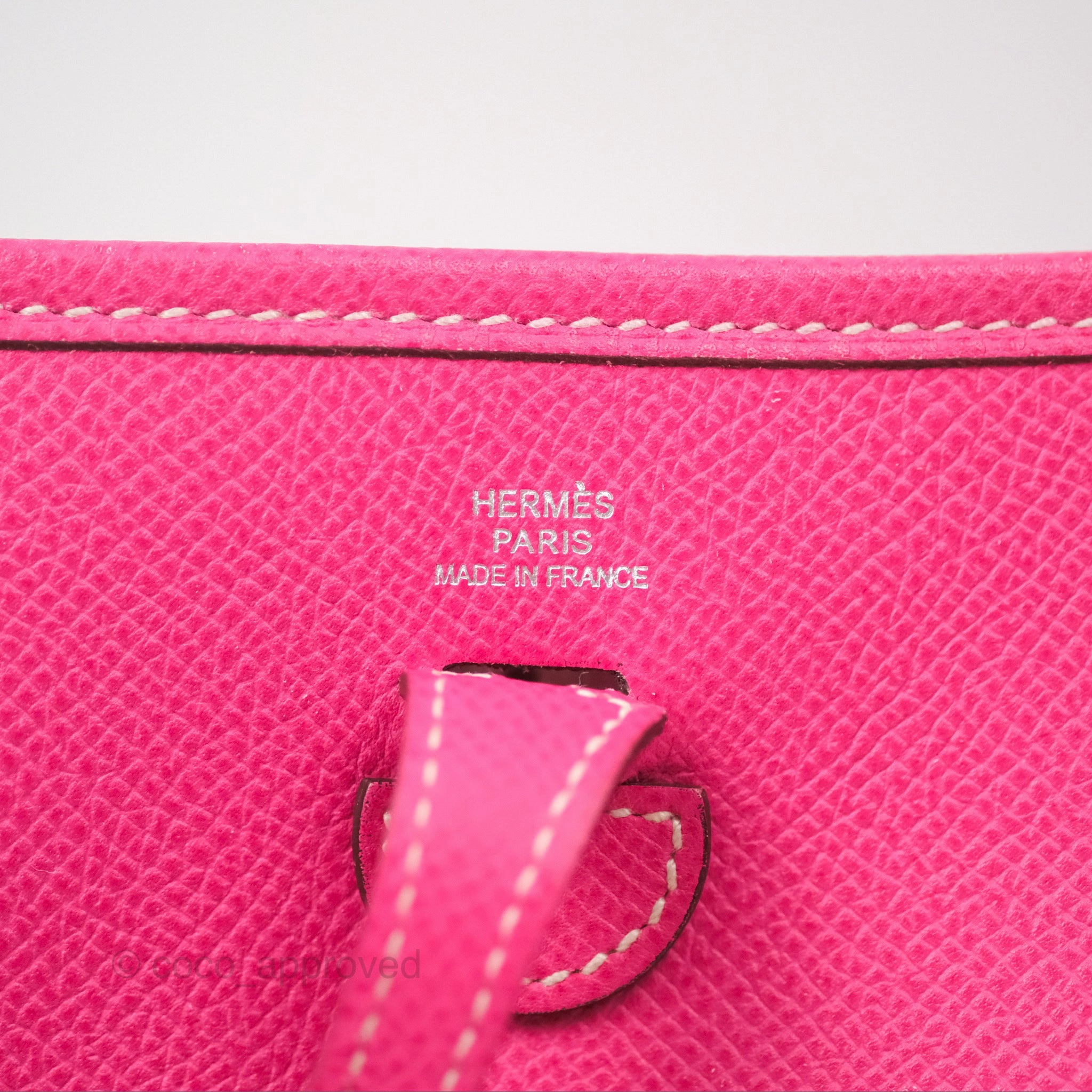 Herms Mini Evelyne 16 Hot Pink Epsom Palladium Hardware