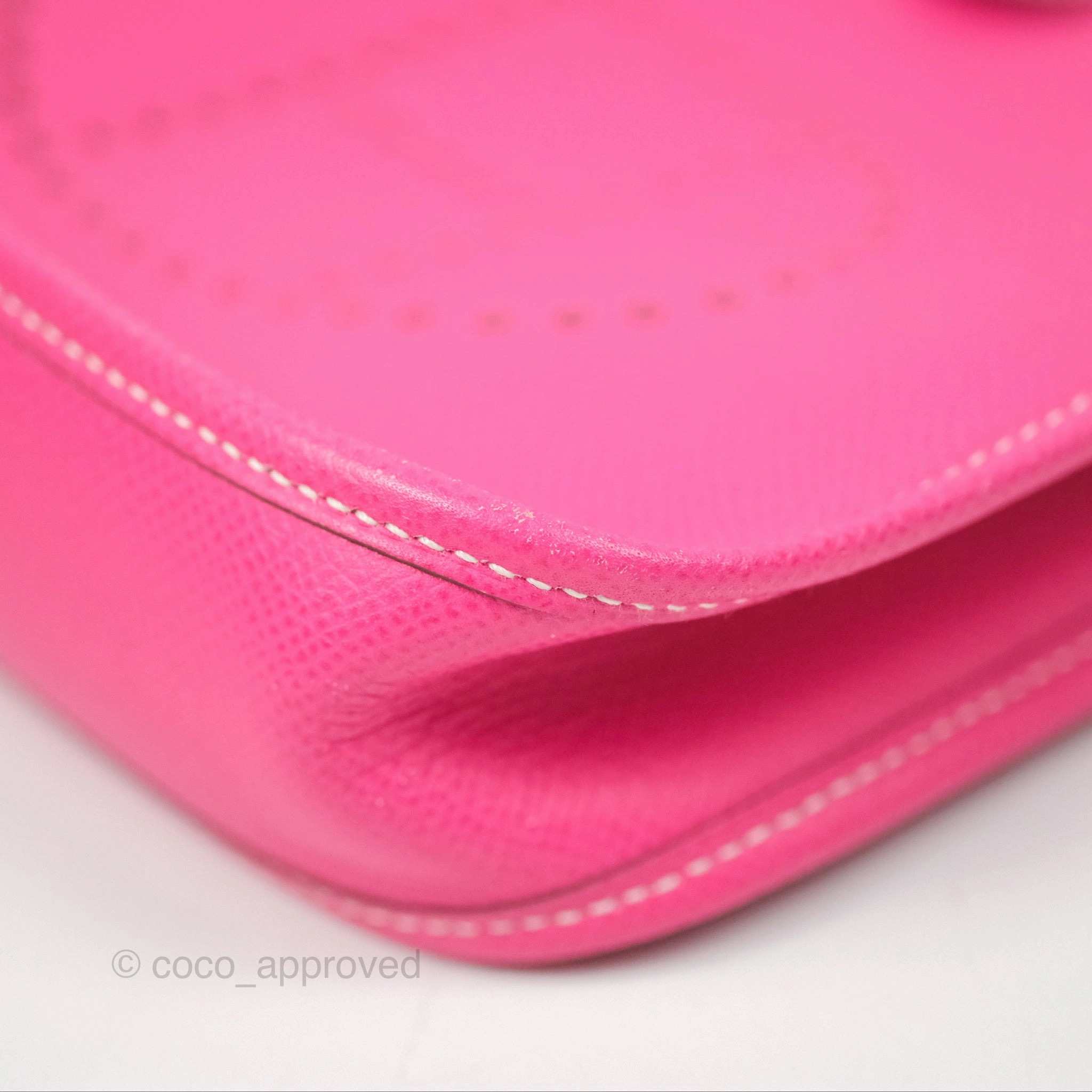 Herms Mini Evelyne 16 Hot Pink Epsom Palladium Hardware